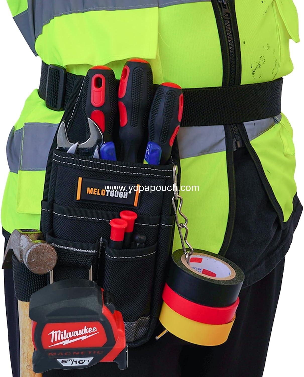 Wholesale Pocket Tool Pouch with Belt Clip – Mini Tool Organizer for Electricians, Carpenters, Construction Workers, Technicians – Factory