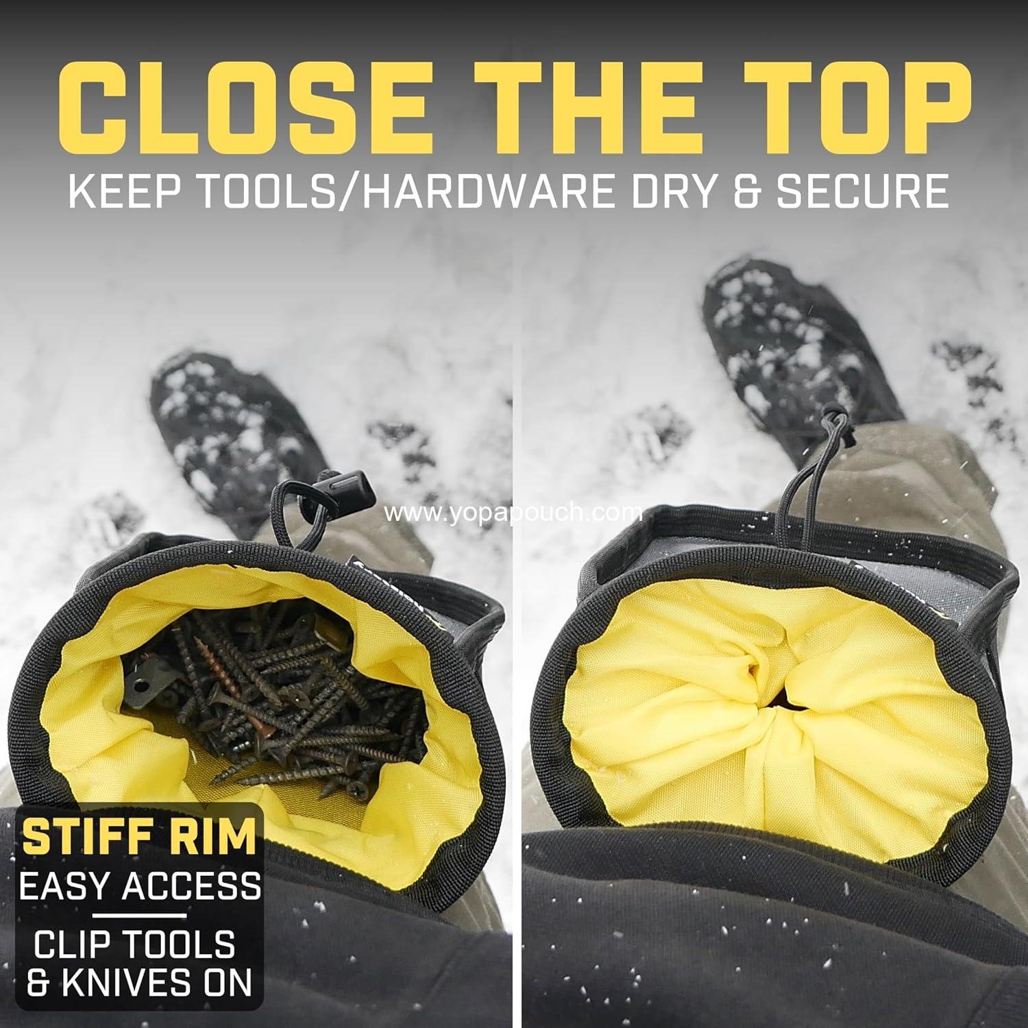 Wholesale Clip-On Tool Belt Bag for Tools, Screws, and Nails - Ideal for Electricians, HVAC Technicians, Plumbers, Carpenters, Contractors, Handy Men, and Tradespeople - Small Utility Pouch Supplier