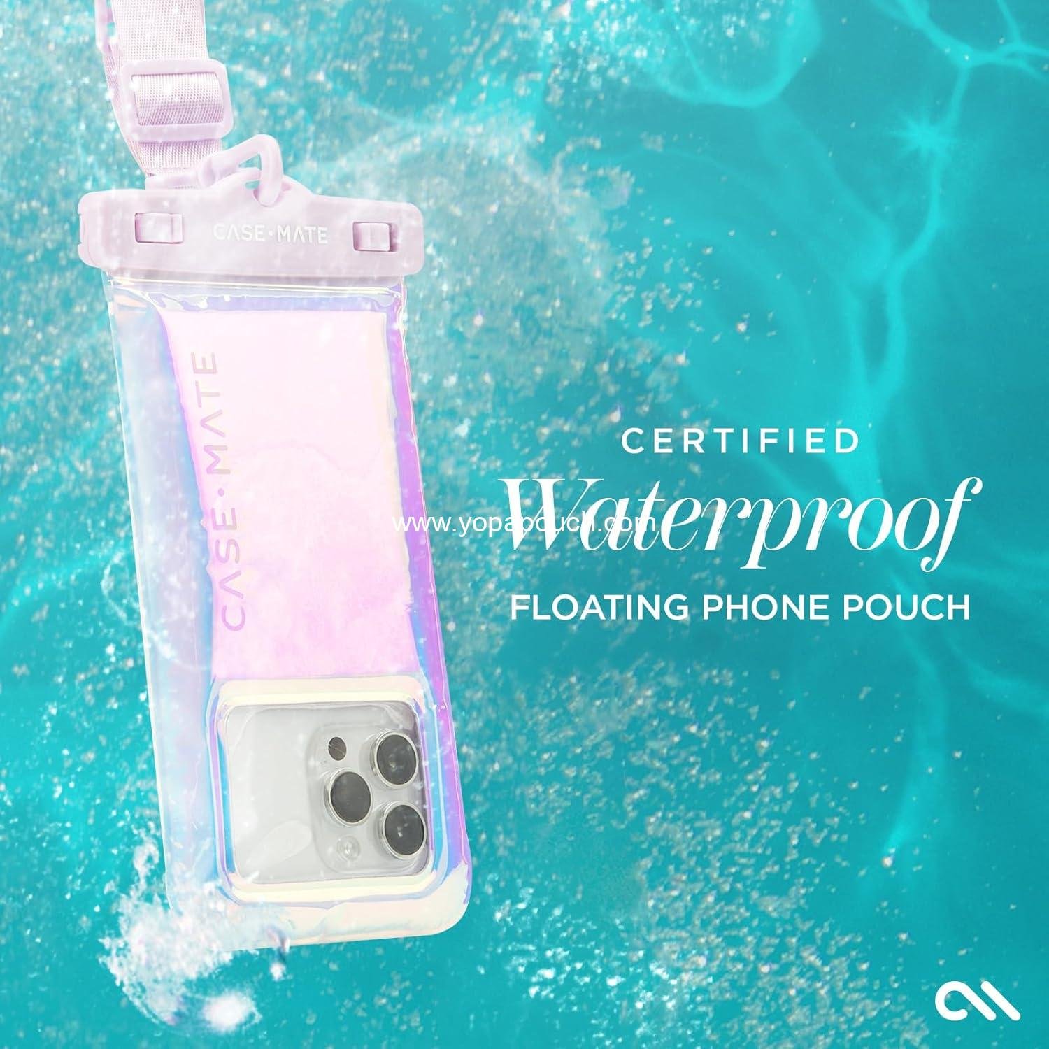 Wholesale IP68 Waterproof Phone Pouch - Floating Case with Crossbody Lanyard - Essential Travel Accessory - Touchscreen Friendly - Compatible with All Devices - Iridescent - Supplier
