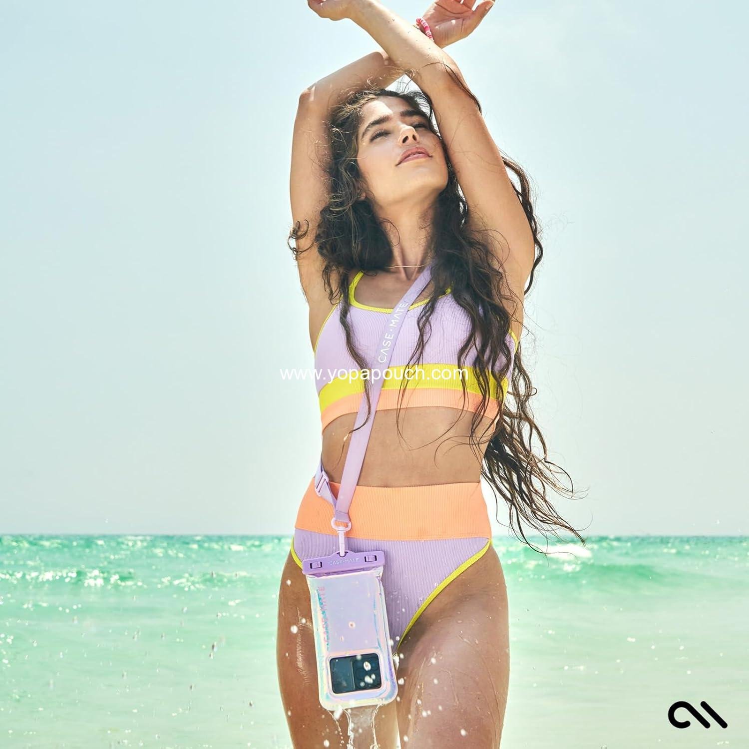 Wholesale IP68 Waterproof Phone Pouch - Floating Case with Crossbody Lanyard - Essential Travel Accessory - Touchscreen Friendly - Compatible with All Devices - Iridescent - Supplier