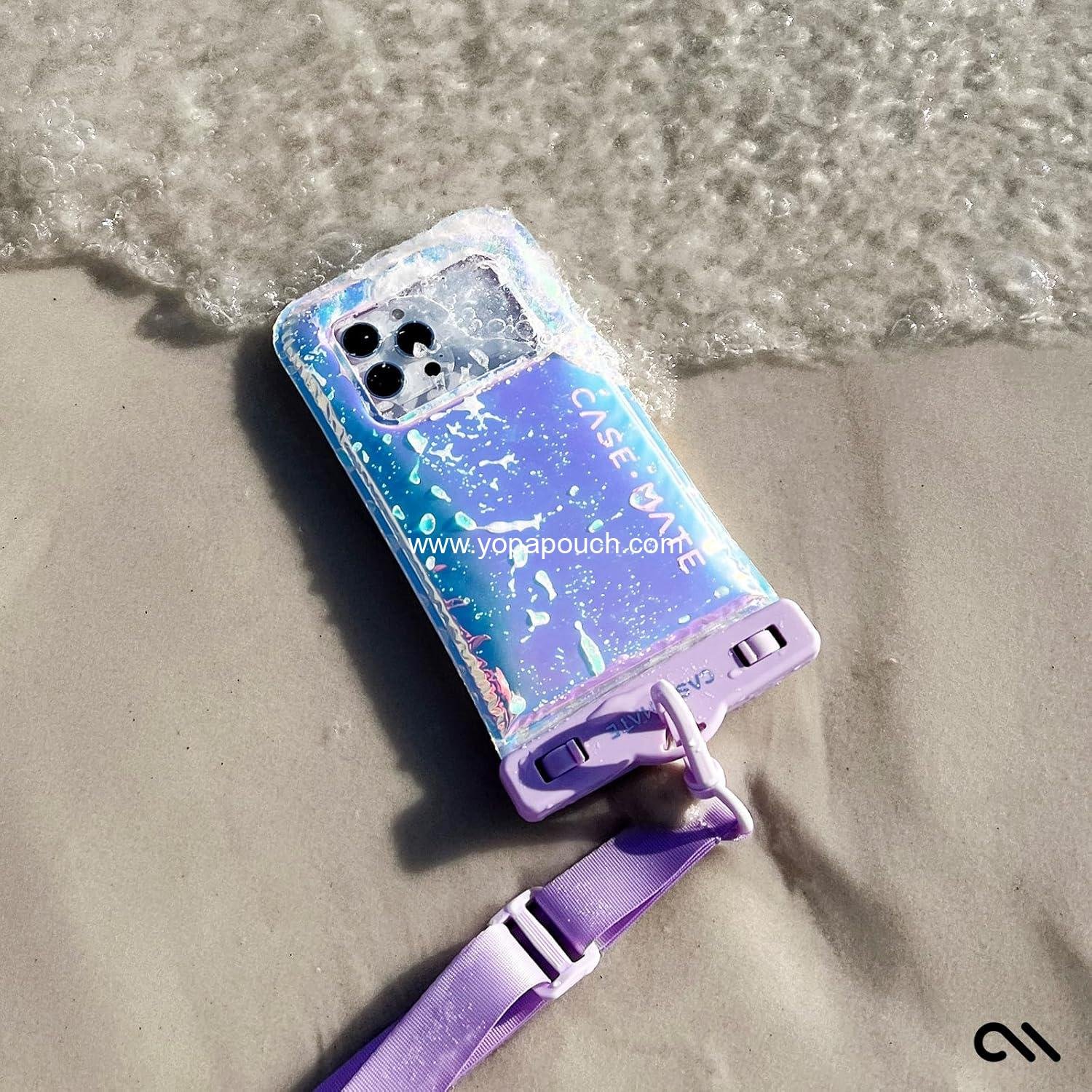 Wholesale IP68 Waterproof Phone Pouch - Floating Case with Crossbody Lanyard - Essential Travel Accessory - Touchscreen Friendly - Compatible with All Devices - Iridescent - Supplier