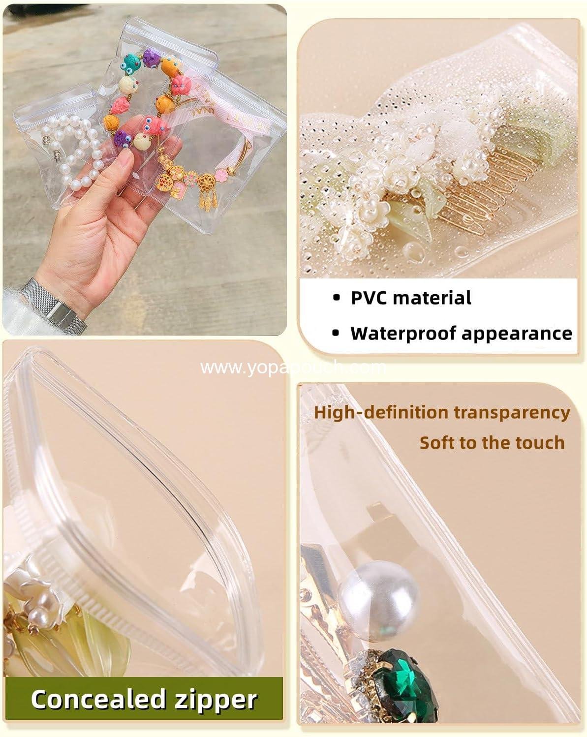 Wholesale 50PCS Clear PVC Zipper Jewelry Pouches Anti-Oxidizing Storage Bags for Earrings and Accessories Supplier