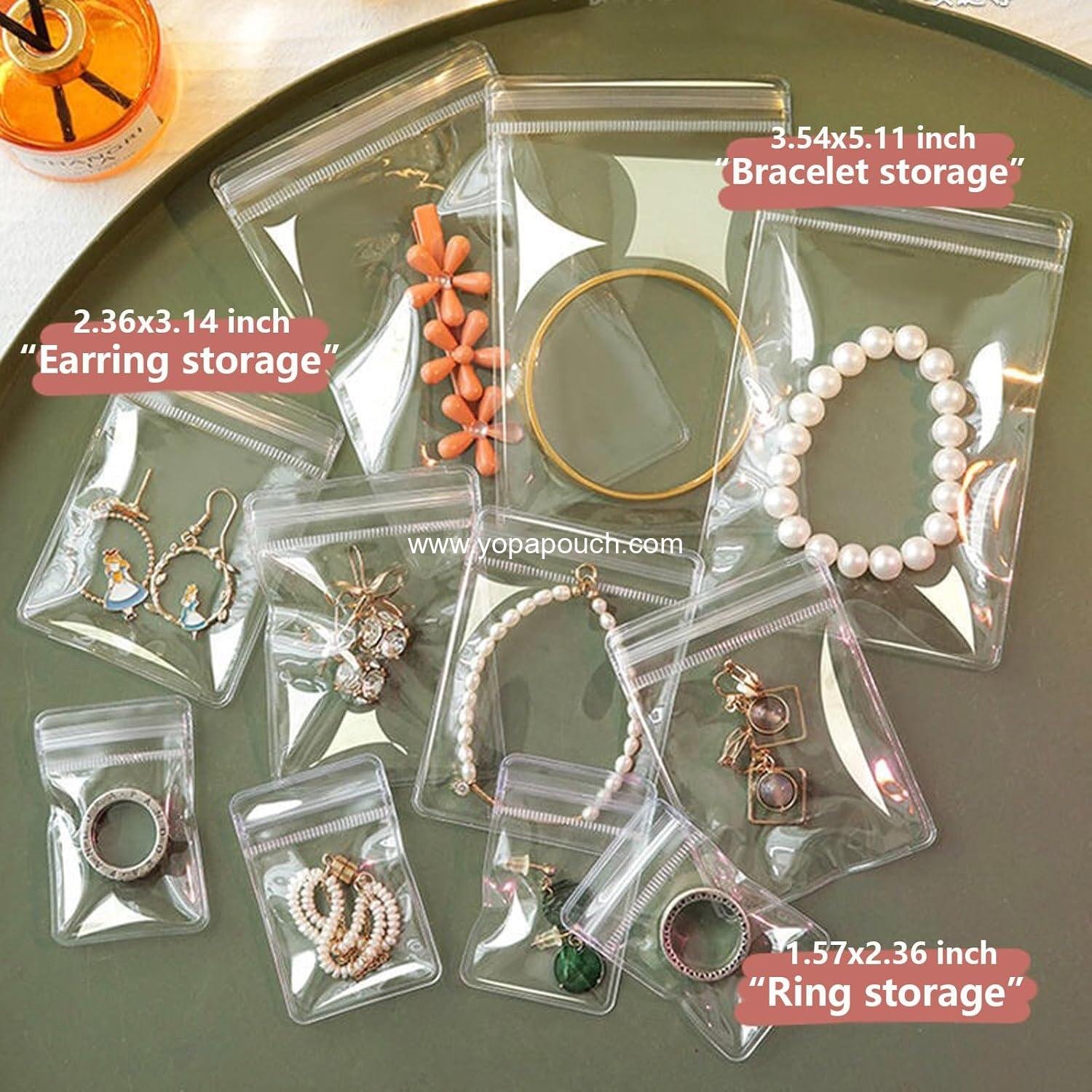Wholesale 50PCS Clear PVC Zipper Jewelry Pouches Anti-Oxidizing Storage Bags for Earrings and Accessories Supplier