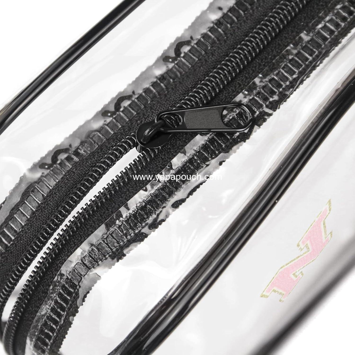 Wholesale Waterproof Clear Toiletry Bag, Portable Travel Cosmetic Organizer with Zipper, Chenille Letter Design for Men and Women, Travel Essentials (Size M) - Supplier