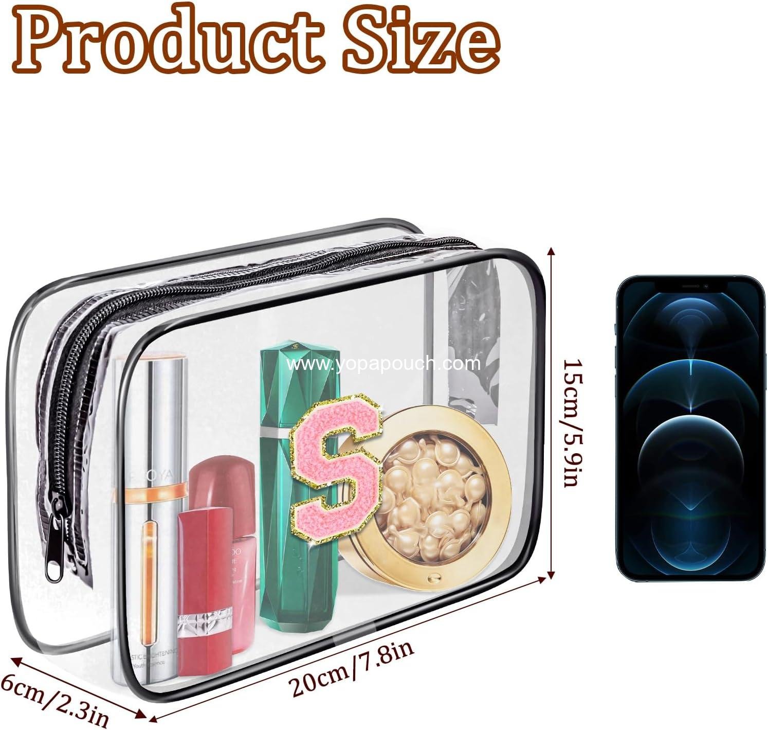 Wholesale Waterproof Clear Toiletry Bag, Portable Travel Cosmetic Organizer with Zipper, Chenille Letter Design for Men and Women, Travel Essentials (Size M) - Supplier