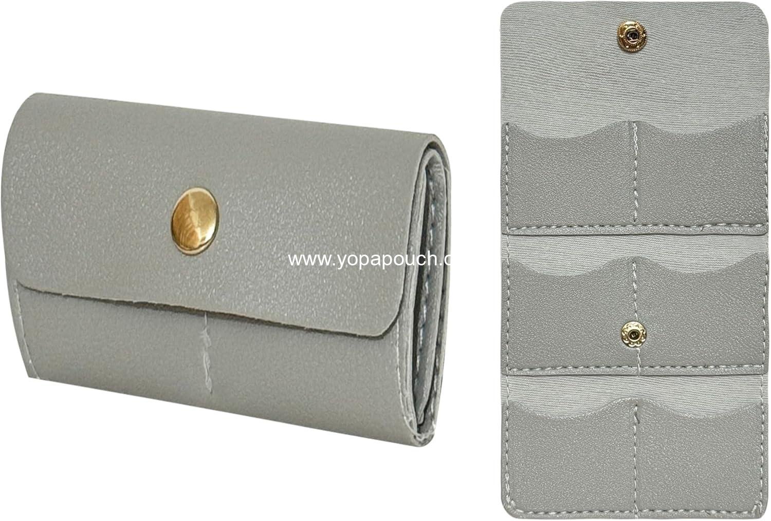 Mini Travel Jewelry Bag, Jewelry Organizer Travel Roll Bags Pouch Case, Multifunctional Portable Foldable Mini Jewelry Travel Pouch With Buckle For Rings Necklaces Earrings (Gray)