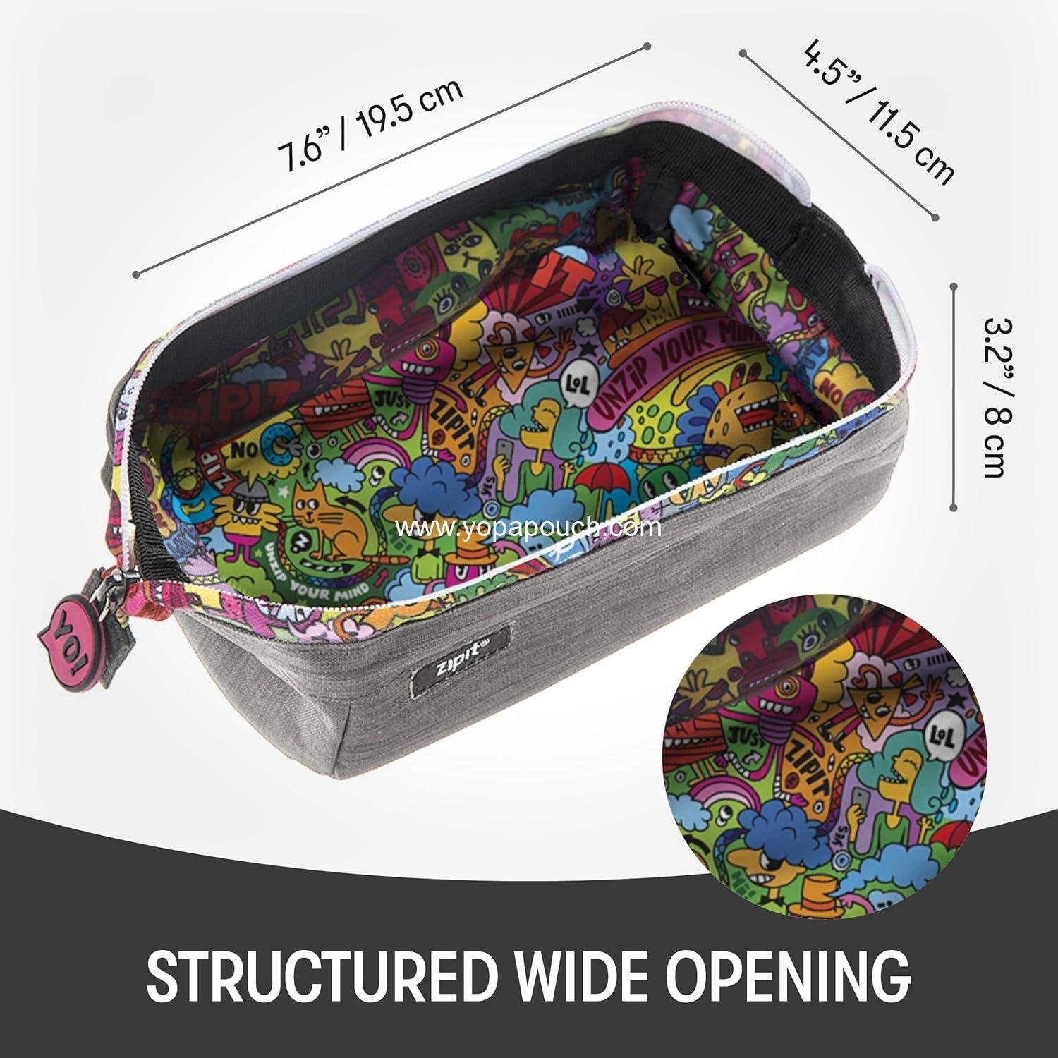 Wholesale Large Capacity Zipper Pouch for School, Stationery Bag for Teens and Adults, Grey - Supplier