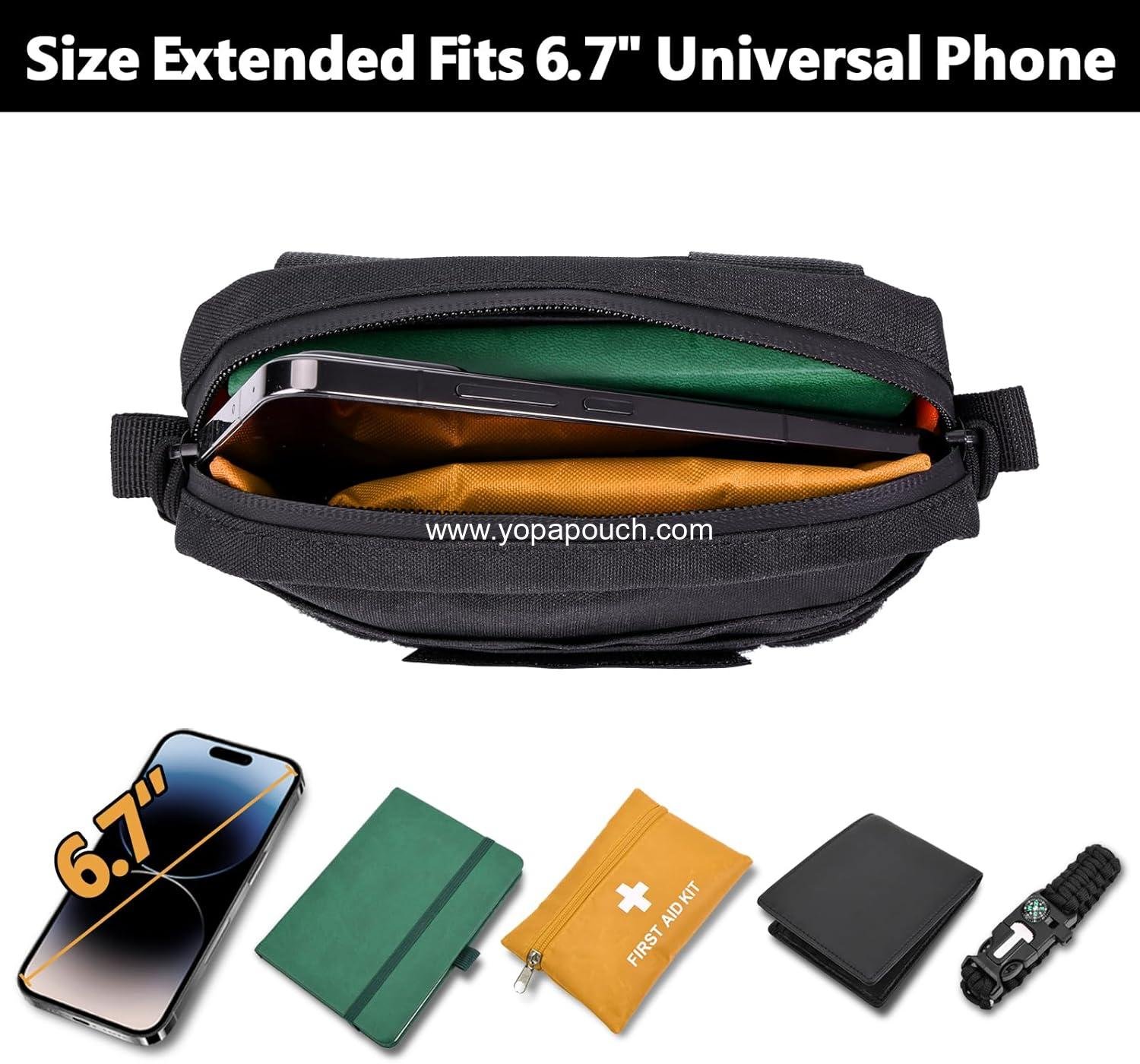 Wholesale Water Resistant Small Belt Pouches for Men with USA Flag Patch, Pocket Organizer Storage EDC Gear for Work, Travel, Hiking - Supplier