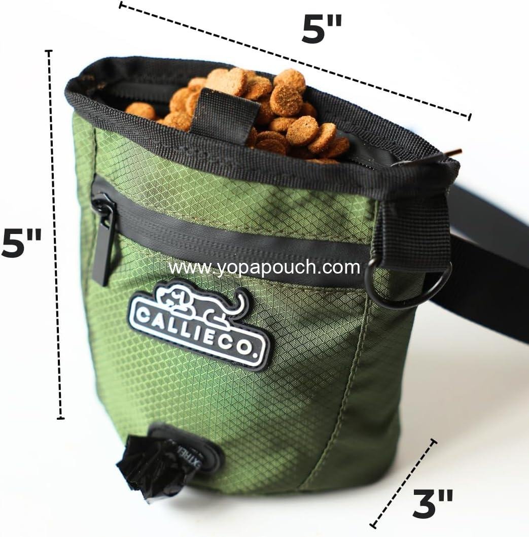 Wholesale Mini Dog Treat Pouch with Magnetic & Zipper Closure | Small Waist Belt Training Bag for Dog Walking with Poop Bag Dispenser (Green) - Supplier
