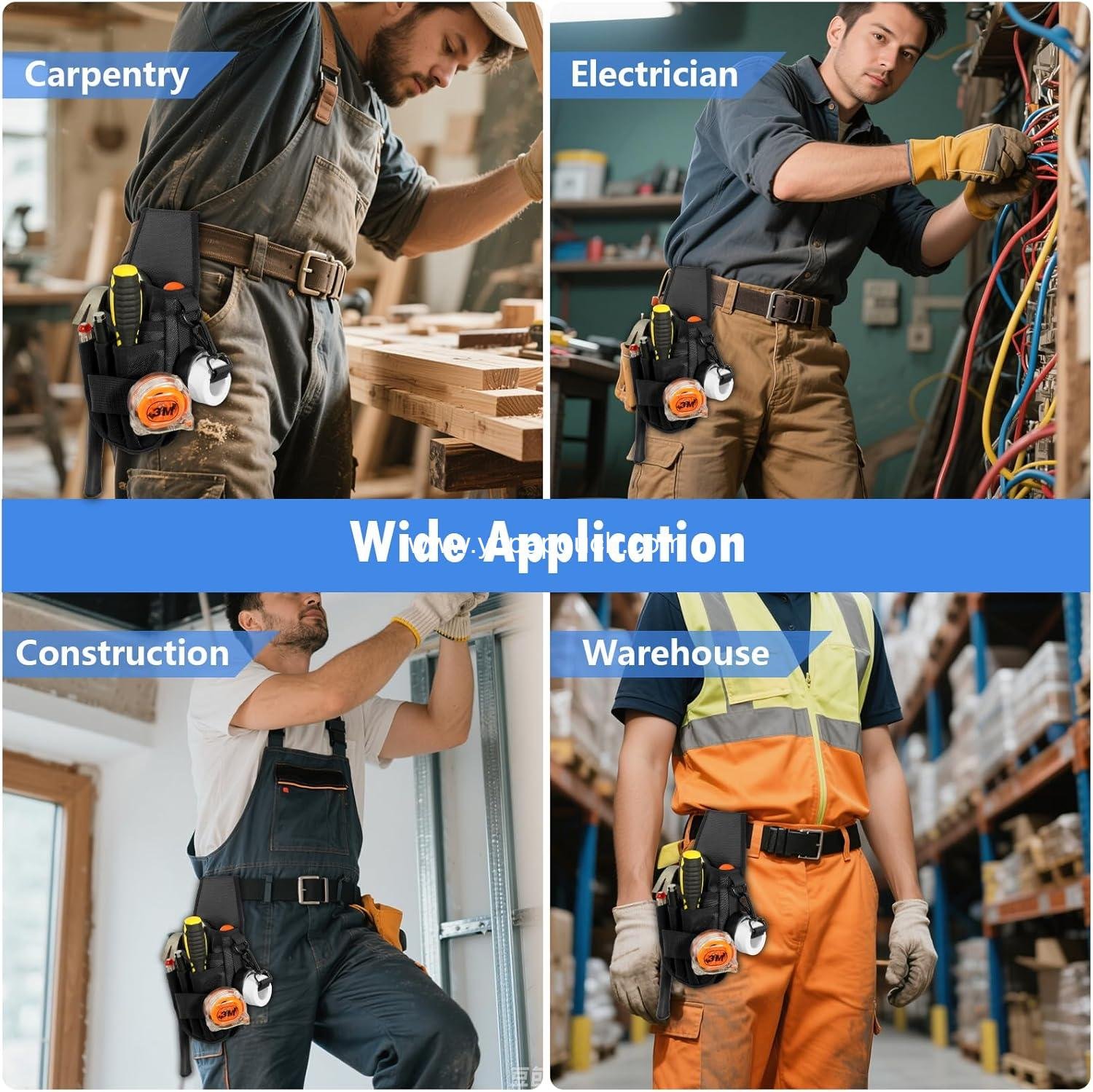 Wholesale Heavy-Duty 5-Pocket Tool Pouch, Black Organizer for Electricians, Carpenters, and Technicians, Side Belt Holster, Small Design, Supplier