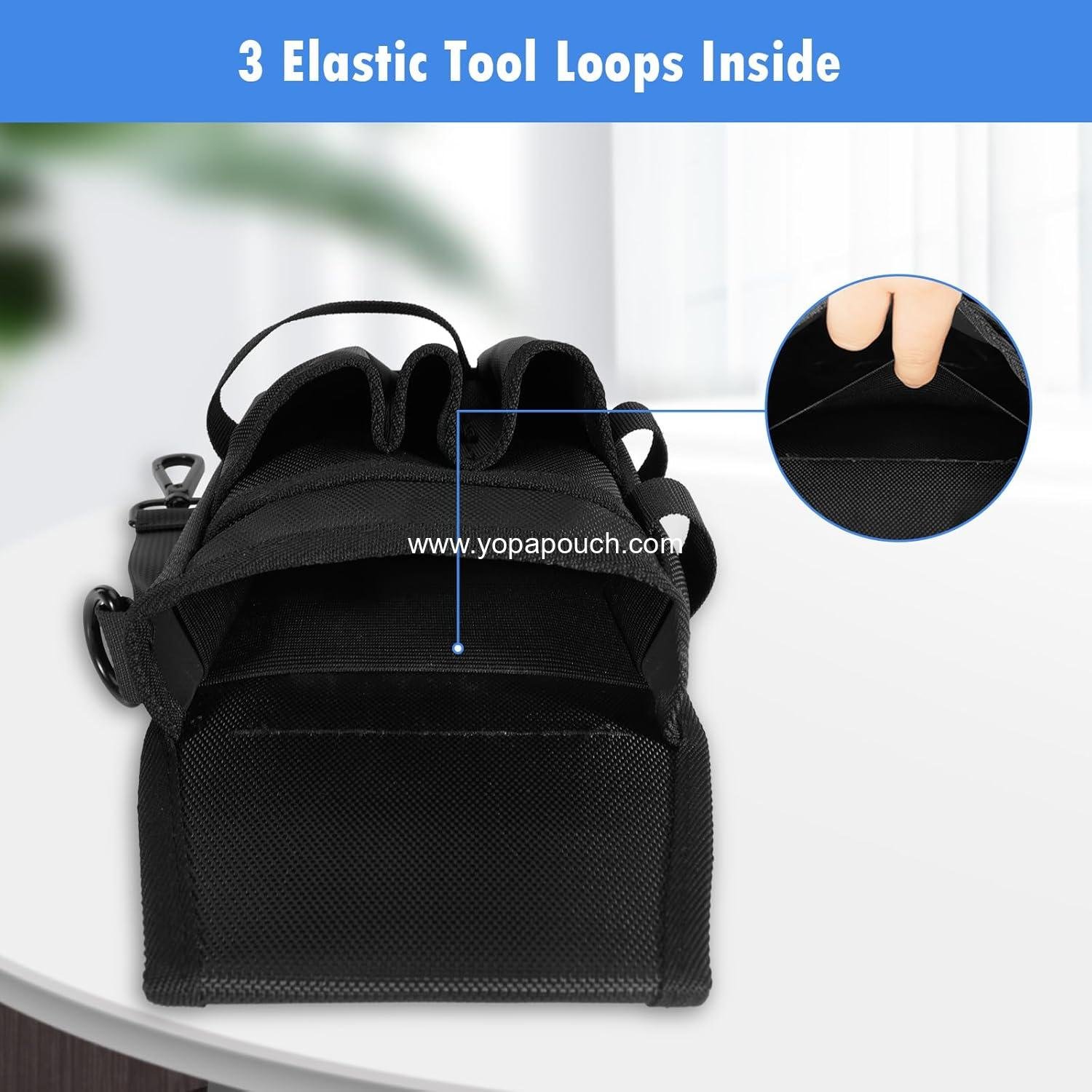Wholesale Heavy-Duty 5-Pocket Tool Pouch, Black Organizer for Electricians, Carpenters, and Technicians, Side Belt Holster, Small Design, Supplier