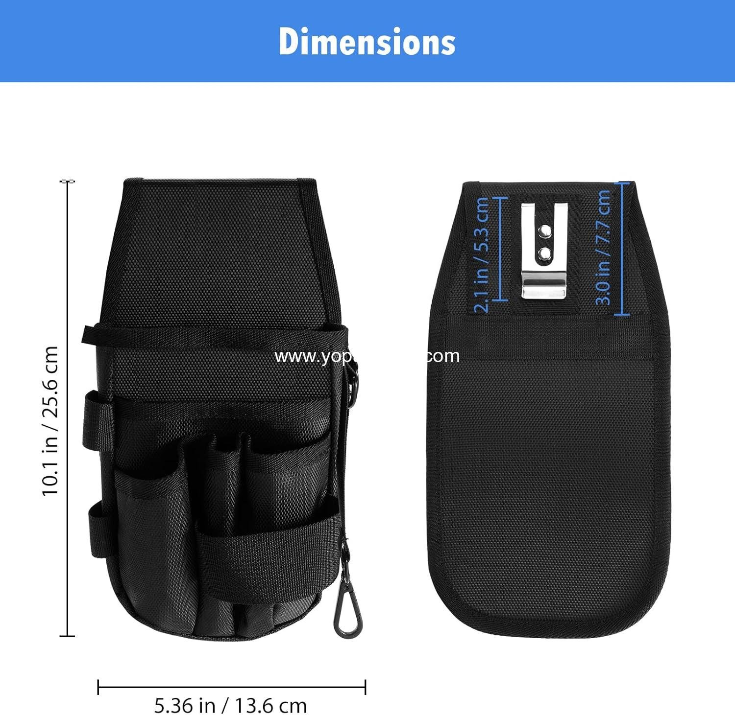 Wholesale Heavy-Duty 5-Pocket Tool Pouch, Black Organizer for Electricians, Carpenters, and Technicians, Side Belt Holster, Small Design, Supplier