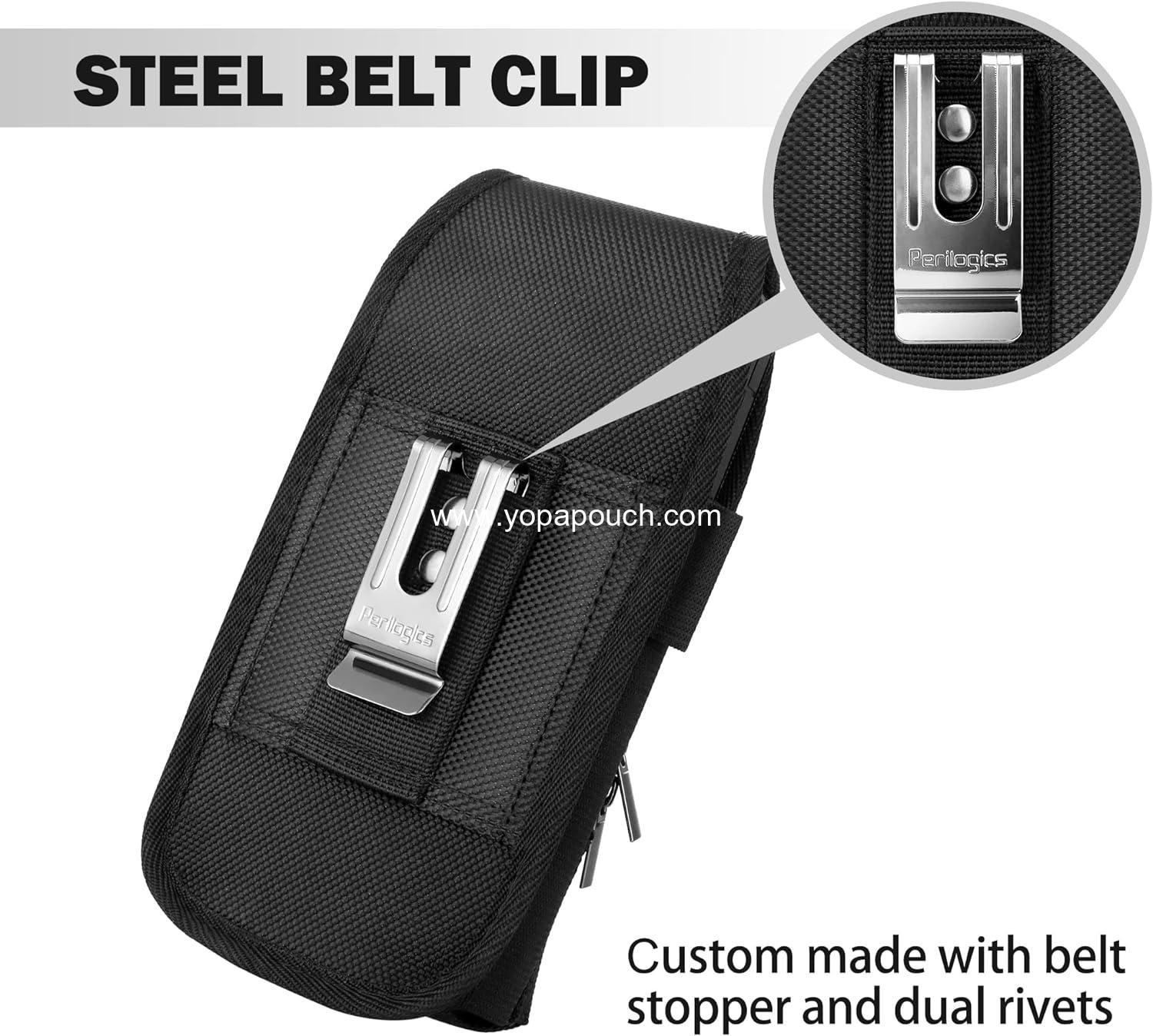 Wholesale Nylon Cell Phone Belt Holster for iPhone 17 Pro Max, 16 Pro Max, 16 Plus, 15 Pro Max, 15 Plus, 14 Pro Max with Rugged Case - Cell Phone Pouch with Storage & Card Slot, Supplier