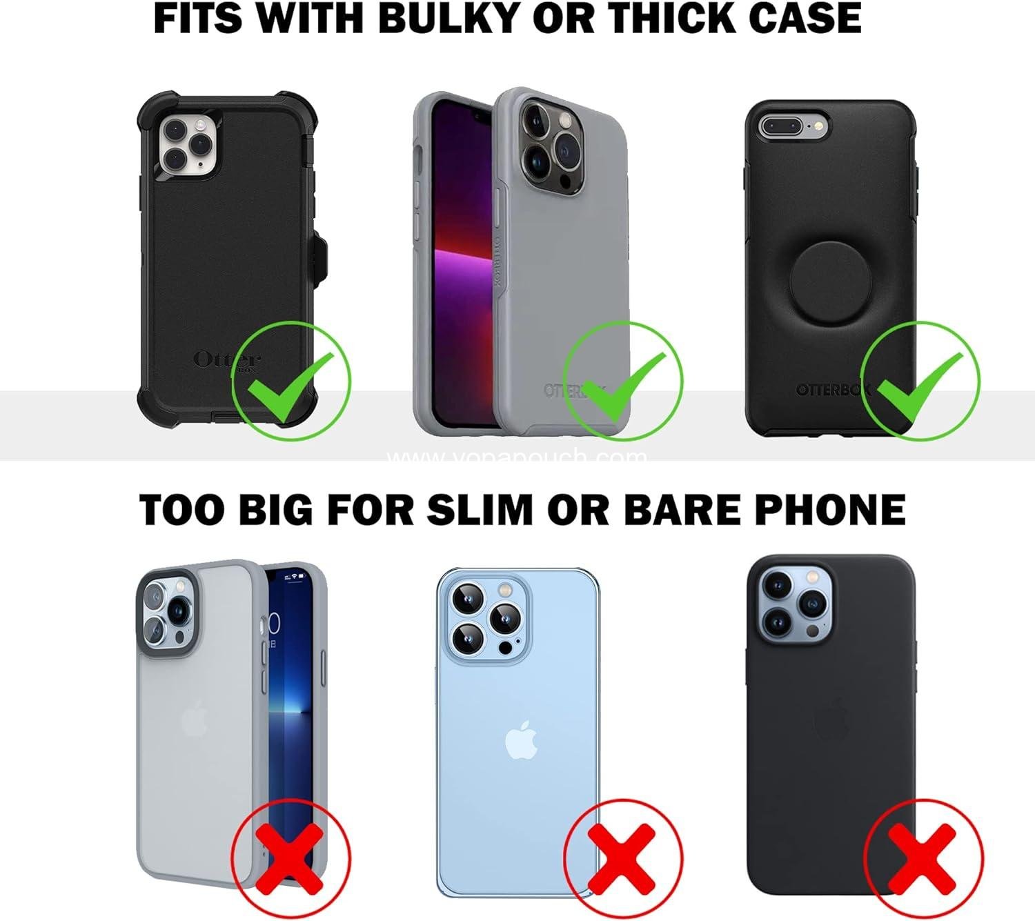 Wholesale Nylon Cell Phone Belt Holster for iPhone 17 Pro Max, 16 Pro Max, 16 Plus, 15 Pro Max, 15 Plus, 14 Pro Max with Rugged Case - Cell Phone Pouch with Storage & Card Slot, Supplier