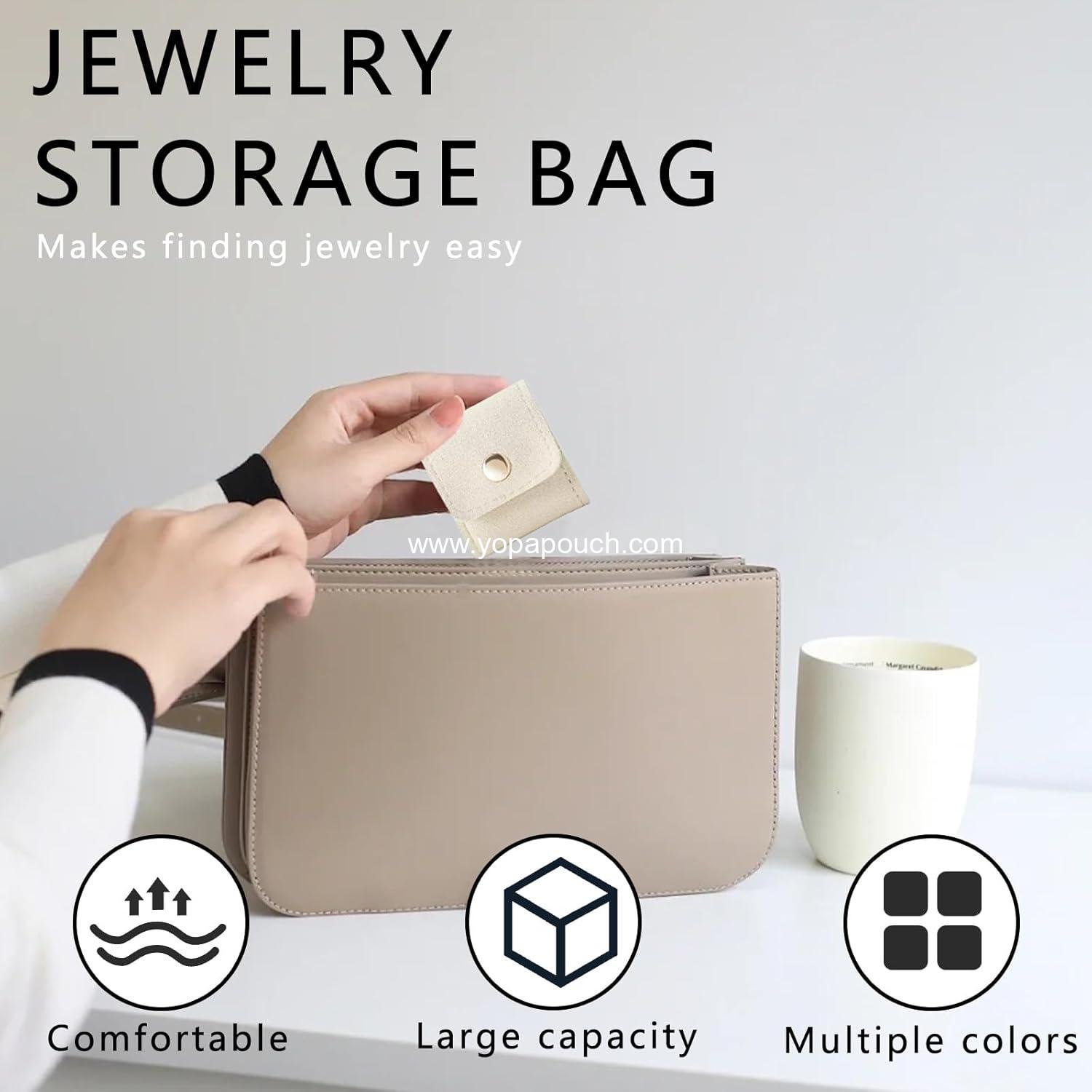 Wholesale 3PCS Mini Travel Jewelry Bag - Foldable Jewelry Roll Pouch with Buckle for Earrings, Rings, Necklaces - Small Jewelry Organizer, Supplier