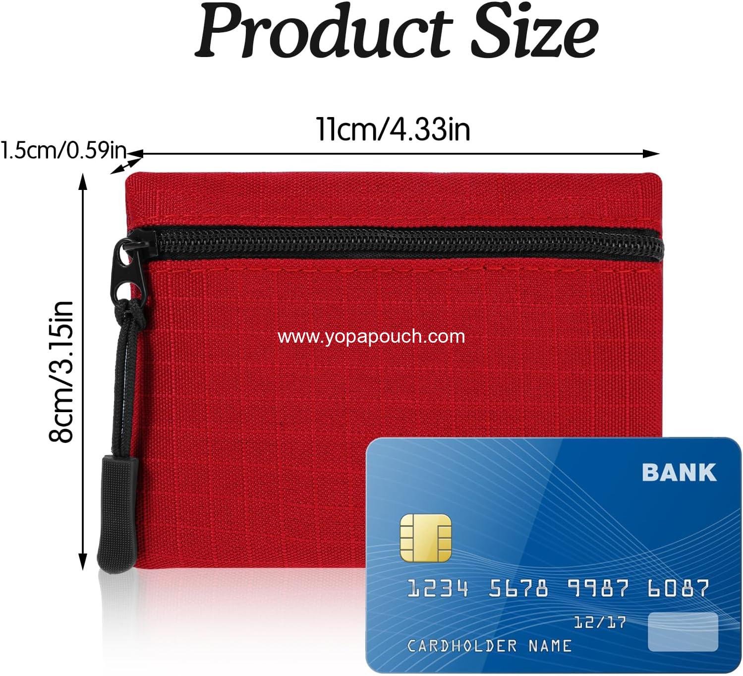 Wholesale Mini Canvas Coin Purse Small Change Pouch Portable Zipper Coin Bag for Women (Red) - Supplier