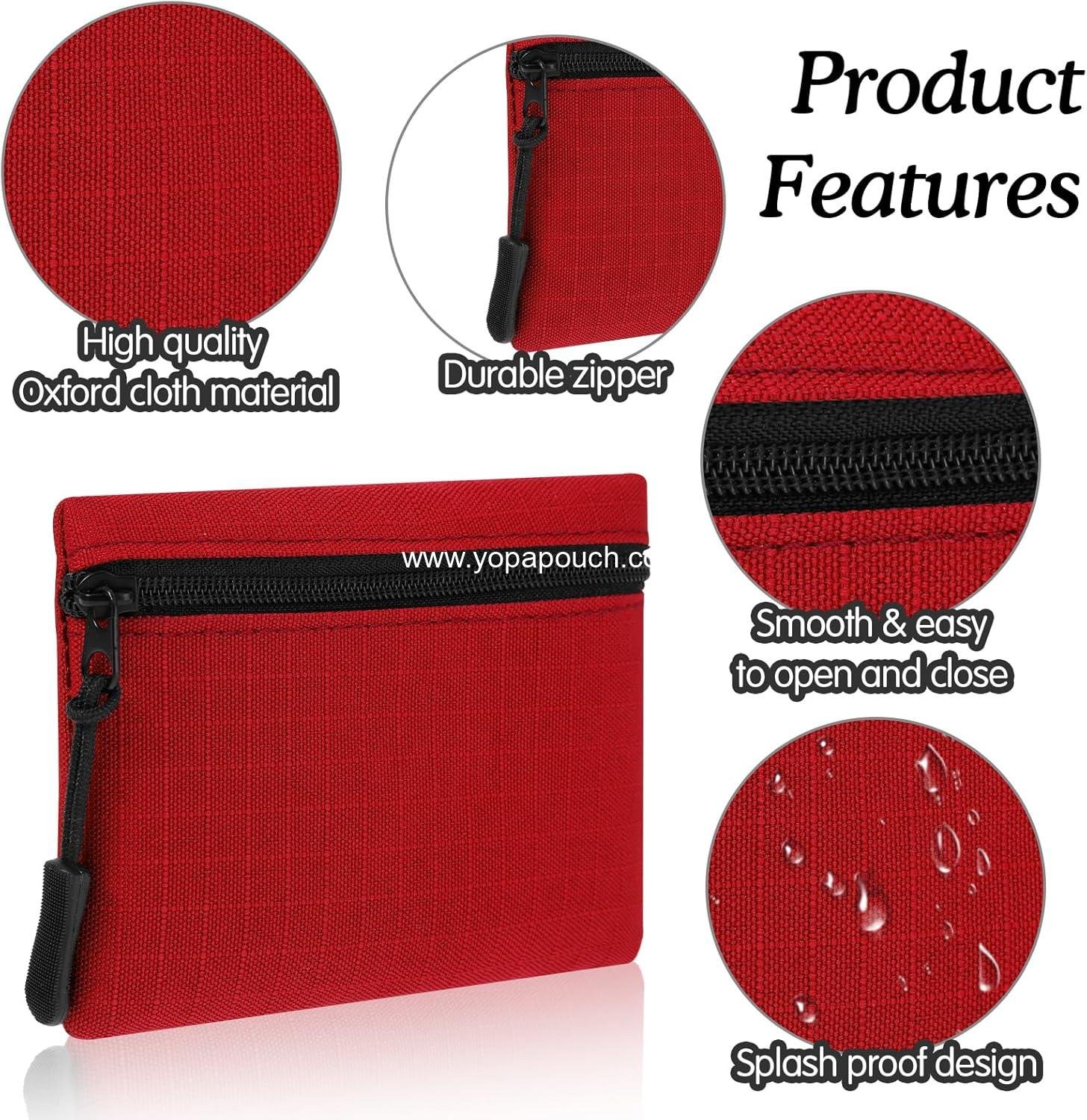 Wholesale Mini Canvas Coin Purse Small Change Pouch Portable Zipper Coin Bag for Women (Red) - Supplier