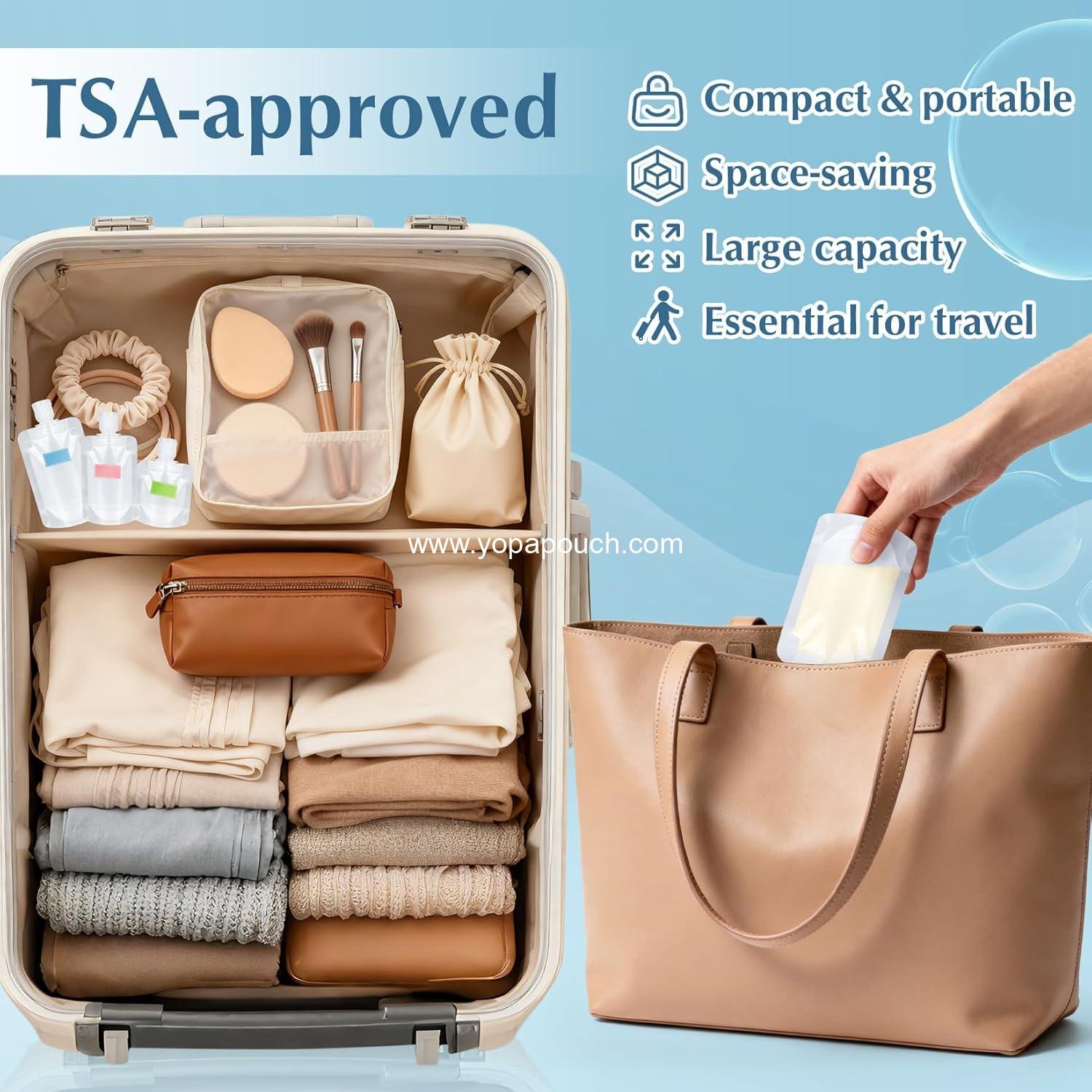 Wholesale 17-Pack Travel Pouches for Toiletries - Leak Proof Portable Liquid Pouch, Stand Up Refillable Travel Pouches for Shampoo, Lotion, Body Wash, Mouthwash - 30/50/100ml Supplier