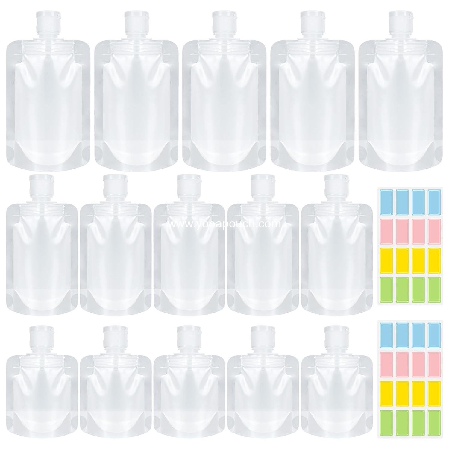 17Pack Travel Pouches for Toiletries - RAINFLOW Leak Proof Portable Travel Liquid Pouch,Stand Up Pouch,Refillable Travels Pouches for Liquids,Shampoo,Lotion,Body Wash,Mouthwash 30/50/100ml