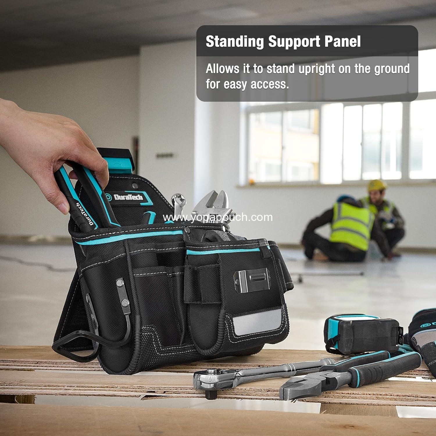 Wholesale Tool Pouch with Belt Clip, Electrician Pouch with Tape Measure Holder & Hammer Loop, Quick Release Buckle, Expandable Frame, Ideal for Construction, Carpentry, Handyman - Supplier