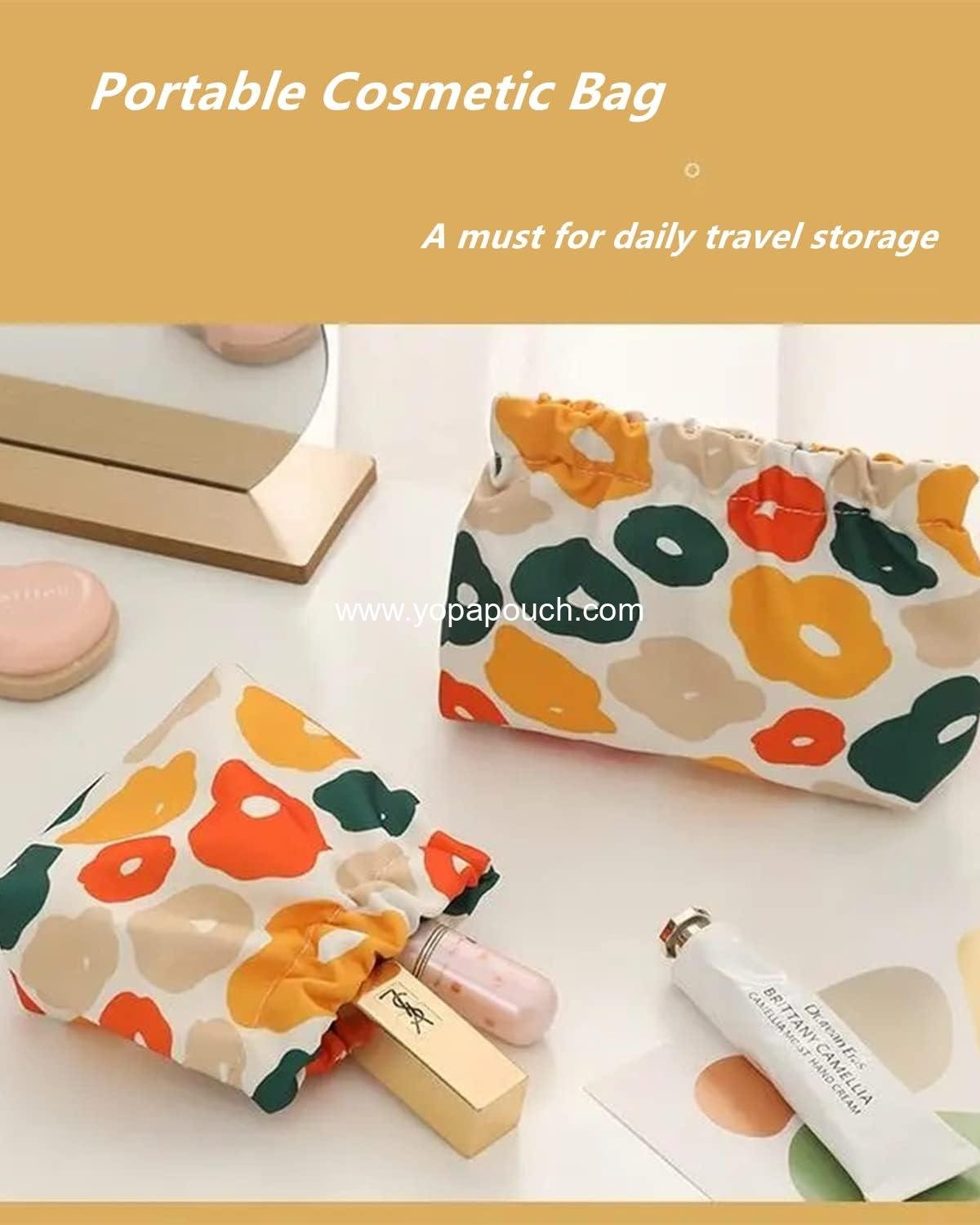 Wholesale No Zipper Mini Makeup Bags - 3pcs Portable Self-Closing Organizers for Cosmetics, Headphones, and Jewelry - Factory