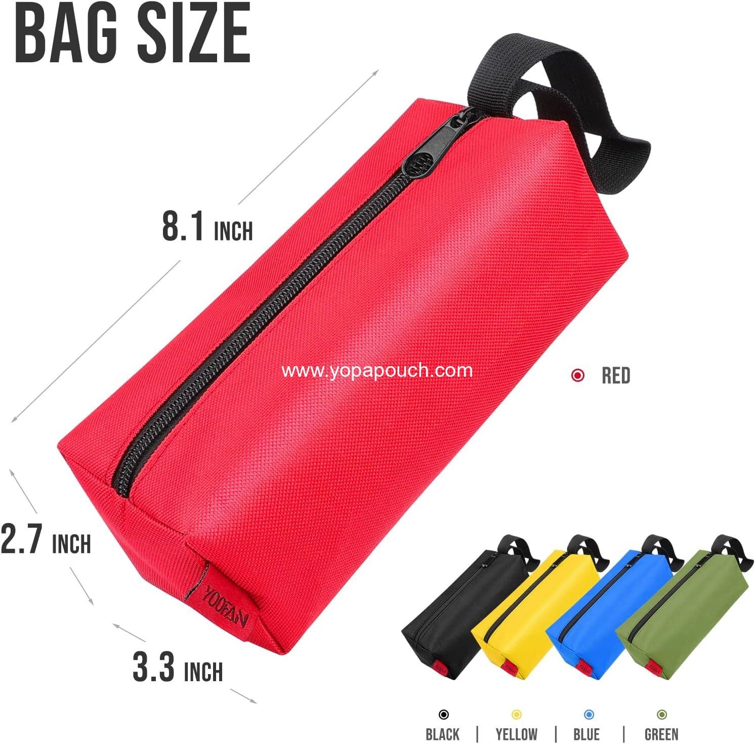 Wholesale Heavy Duty 1680D Waterproof Fabric Tool Pouches, Black Red Blue Green Yellow, 5-Pack - Manufacturer