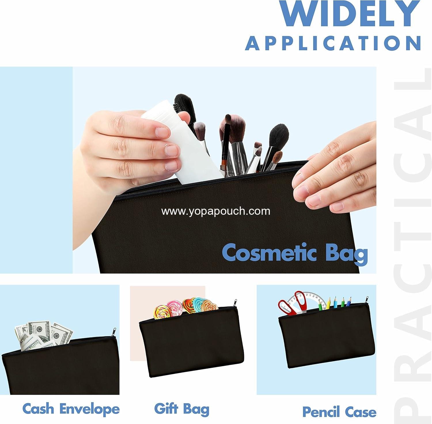 Wholesale 8 Pack Canvas Pencil Pouch, DIY Craft Zipper Bags, Blank Makeup and Multifunctional Pouches, Pencil Case for Cosmetic, Toiletry, and Stationery (8.3” x 4.7”) - Supplier Wholesale 8 Pack Canvas Pencil Pouch, DIY Craft Zipper Bags, Blank Makeup and Multifunctional Pouches, Pencil Case for Cosmetic, Toiletry, and Stationery (8.3” x 4.7”) - Supplier