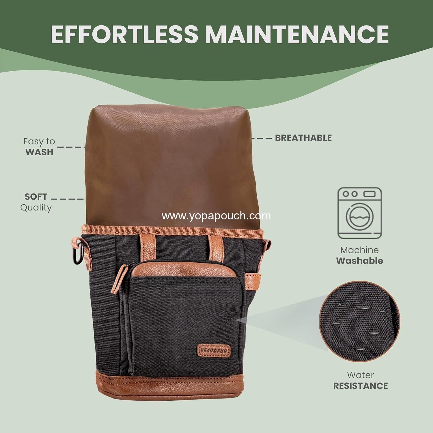 Wholesale Large Dog Treat Pouch with Clicker for Training – 4-Cup Capacity, Built-In Poop Bag Dispenser, Expandable Pocket, Metal Buckle, Large Back Pocket, Perfect for Walks and Training – Black Manufacturer