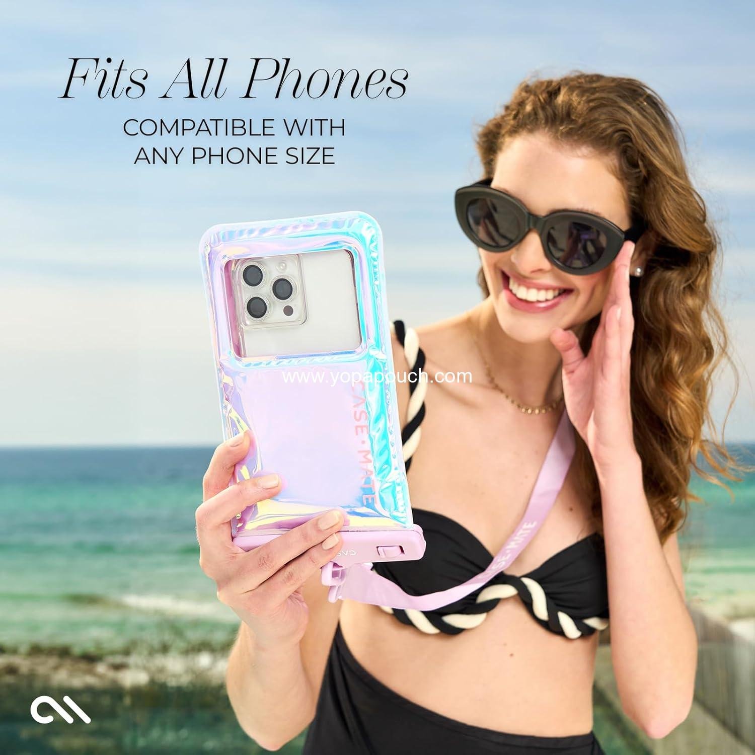 Wholesale IP68 Waterproof Phone Pouch - 2 Pack Floating Case with Crossbody Lanyard, Touchscreen Friendly, Compatible with All Devices, Iridescent - OEM Supplier