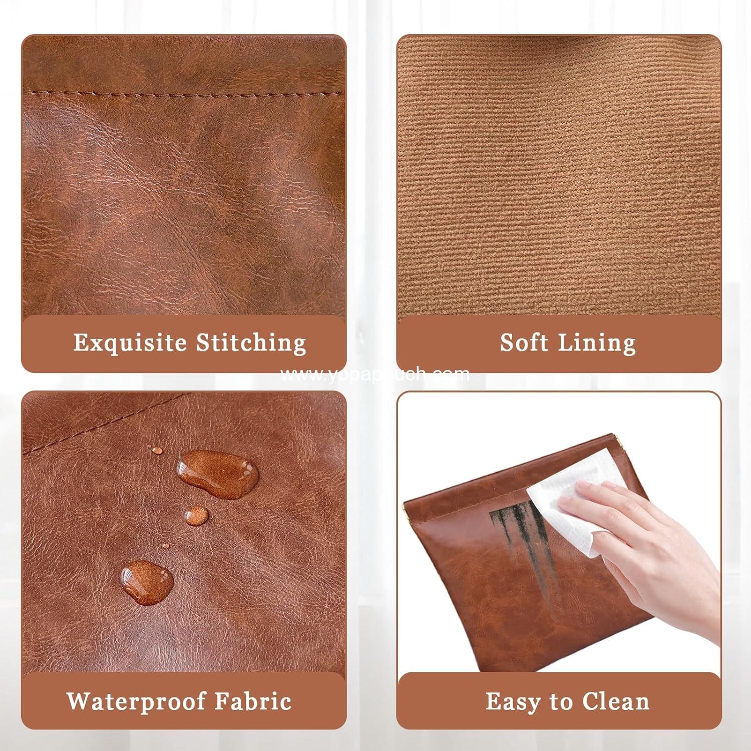 Wholesale Mini Cosmetic Bags Set - 3PCS PU Leather Makeup Pouches with Snap Closure for Travel, Coin Organizer, Brown, Three Sizes - Supplier Wholesale Mini Cosmetic Bags Set - 3PCS PU Leather Makeup Pouches with Snap Closure for Travel, Coin Organizer, Brown, Three Sizes - Supplier