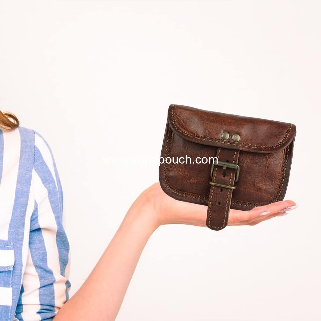 Wholesale Leather Bum Bag Belt Pouch Purse Vintage Brown Small Unisex Messenger Bag for Workout, Running, Travelling, Weekend Leisure, Party, Festival - OEM Supplier