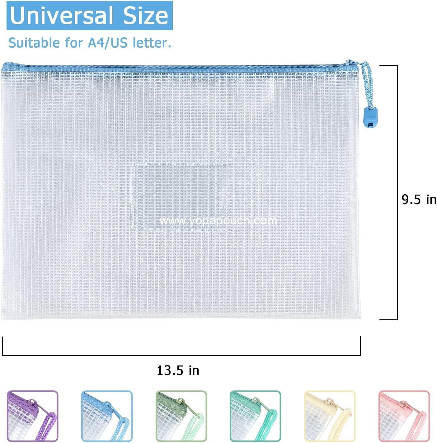 Wholesale 6 Pack Mesh Zipper Pouch with Label Pocket, Waterproof Document Bags for Letter/A4, Durable Pouches for Organization and Board Game Storage - Supplier