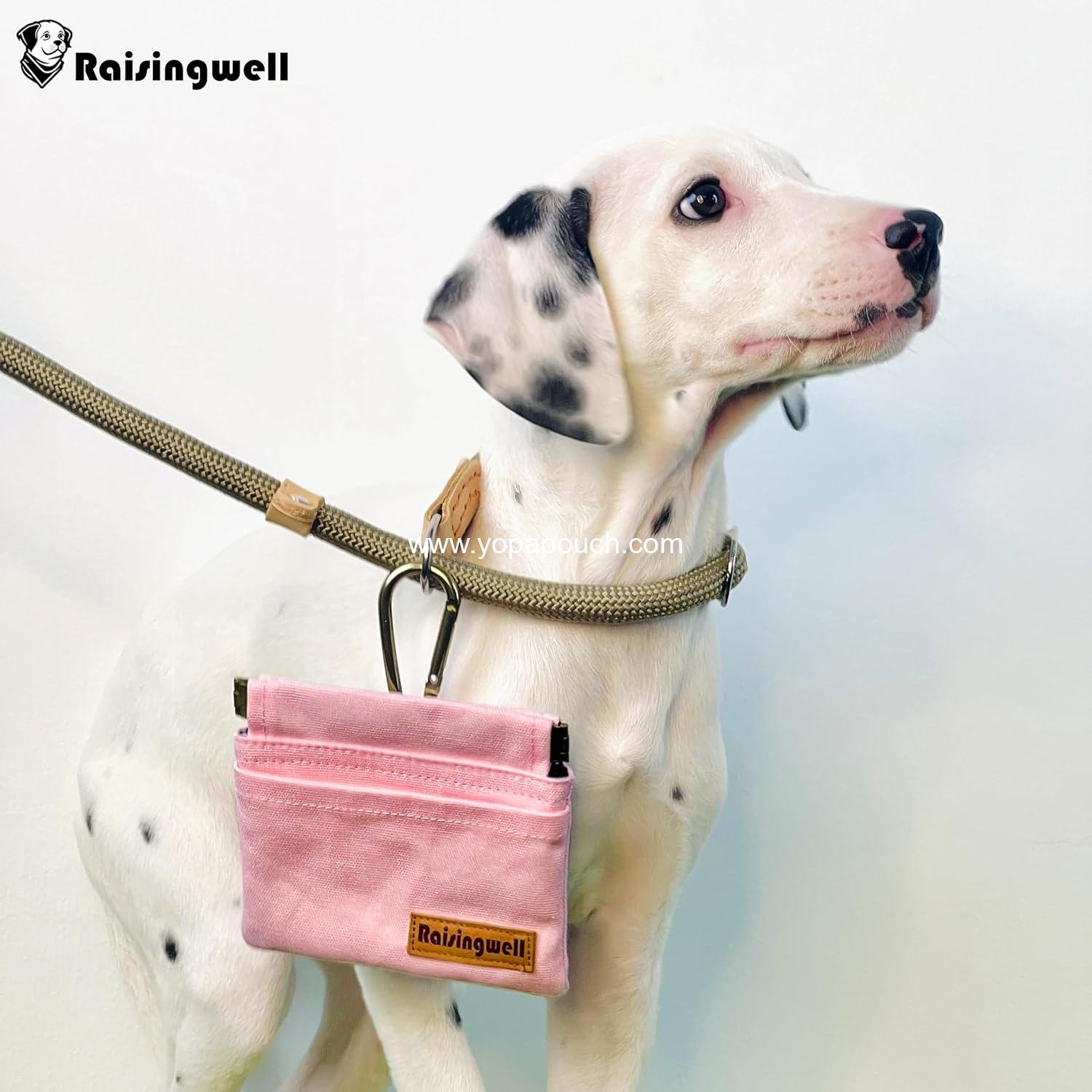 Wholesale Dog Treat Pouch, Pocket-Sized Training Holder, Hands-Free Walking Fanny Bag with Carabiner, Self-Closing Pet Snack Reward for Puppy Travel or Outdoor (Pink) - Manufacturer