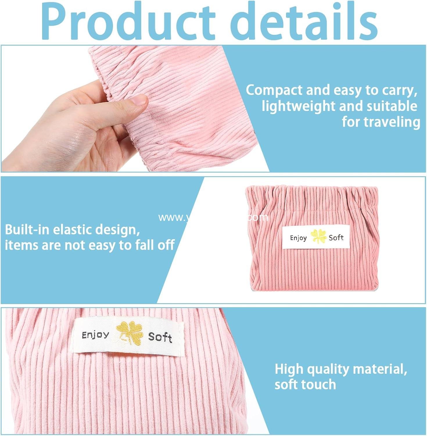 Wholesale 6 Pcs Corduroy Hair Tie Organizer, Mini Makeup Purse, Portable Pouches for Travel Toiletries, Coin & Small Makeup Pouch - Supplier