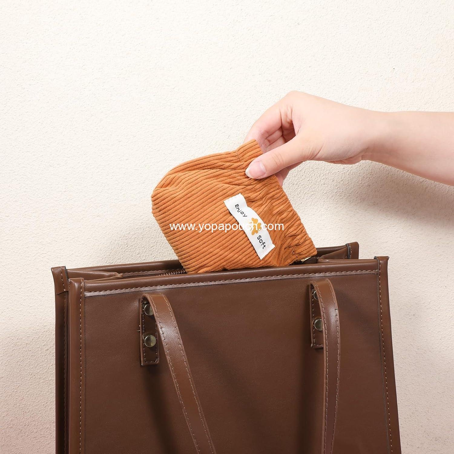 Wholesale 6 Pcs Corduroy Hair Tie Organizer, Mini Makeup Purse, Portable Pouches for Travel Toiletries, Coin & Small Makeup Pouch - Supplier