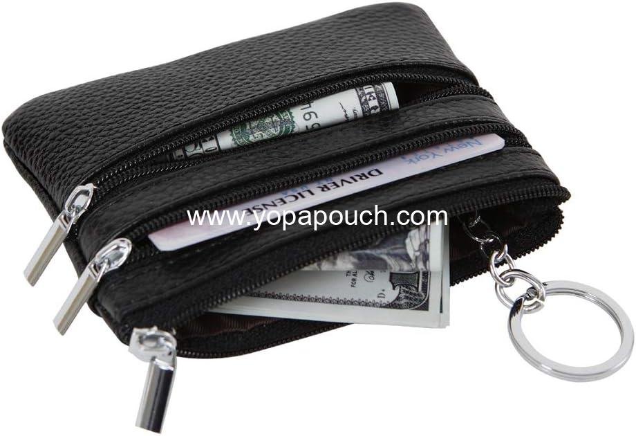 Wholesale Women's Genuine Leather Mini Coin Purse Change Wallet with Keychain - Supplier