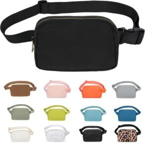 VOROLO Fanny Pack For Women And Men Crossbody Bag Belt Bag with Adjustable Strap Graduation Gifts Black