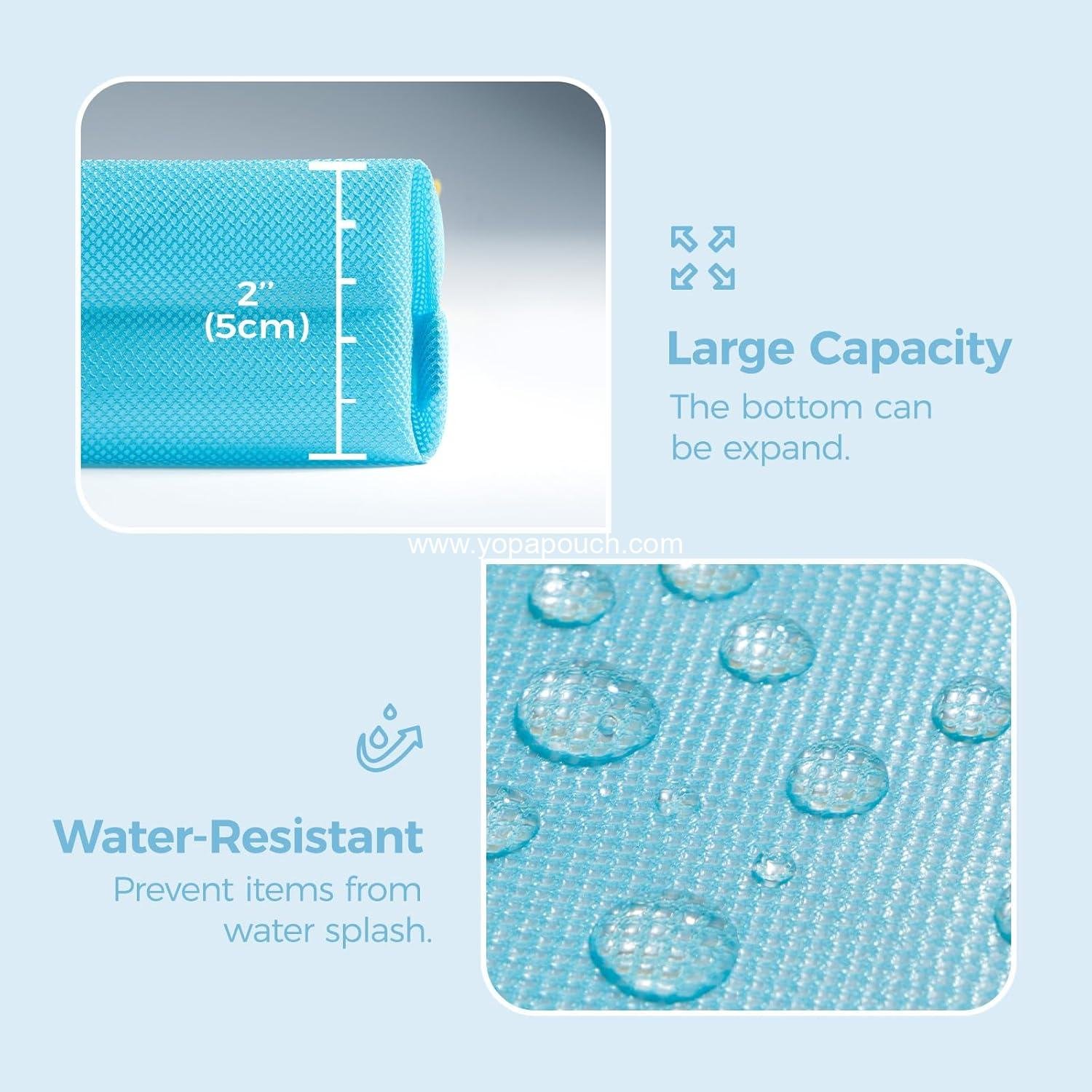 Wholesale Water-resistant Zipper Pouch, Mesh Storage Bag for Travel and Office, Small Blue, Manufacturer