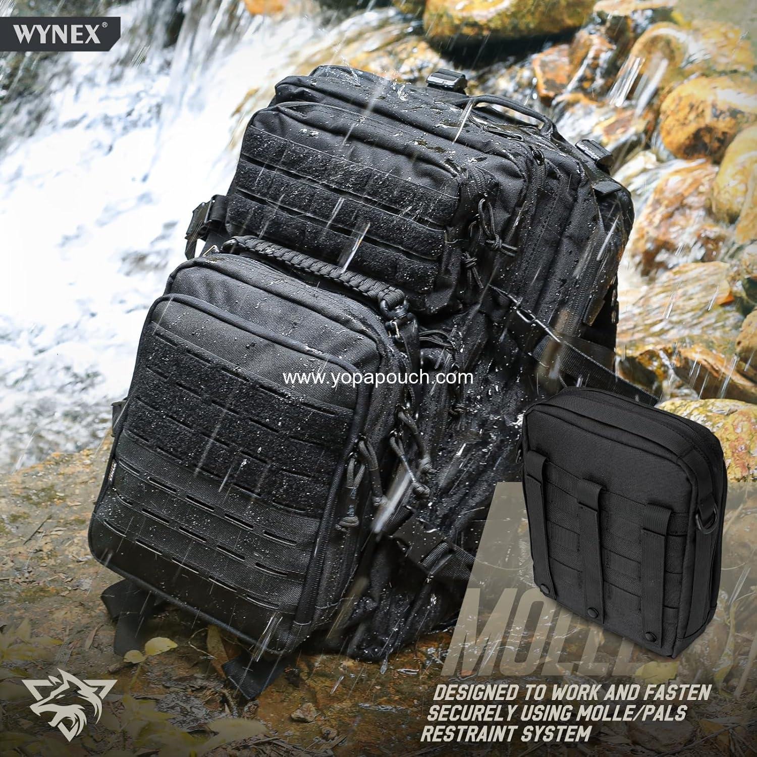 Wholesale Tactical Molle Admin Pouch Utility EDC Organizer Modular Tool Pouch Double Layer Design Medical EMT Attachment Bag Large Capacity with Elastic Webbing Insert Panel Supplier