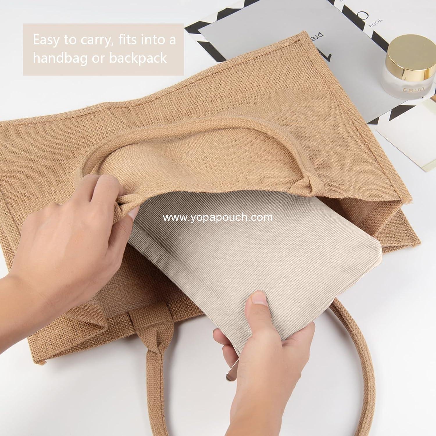 Wholesale 2PCS Cosmetic Bags for Women Makeup Pouch Small Corduroy Travel Makeup Bag with Zipper Toiletry Organizer Supplier