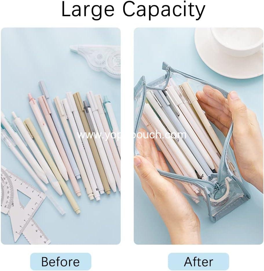 Wholesale 4 PCS Clear Pencil Cases Pen Pouch with Zipper, Exam Storage Bag, Travel Cosmetic Makeup Organizer, Stationery Toiletries Bag for Students Adults Teens Supplier