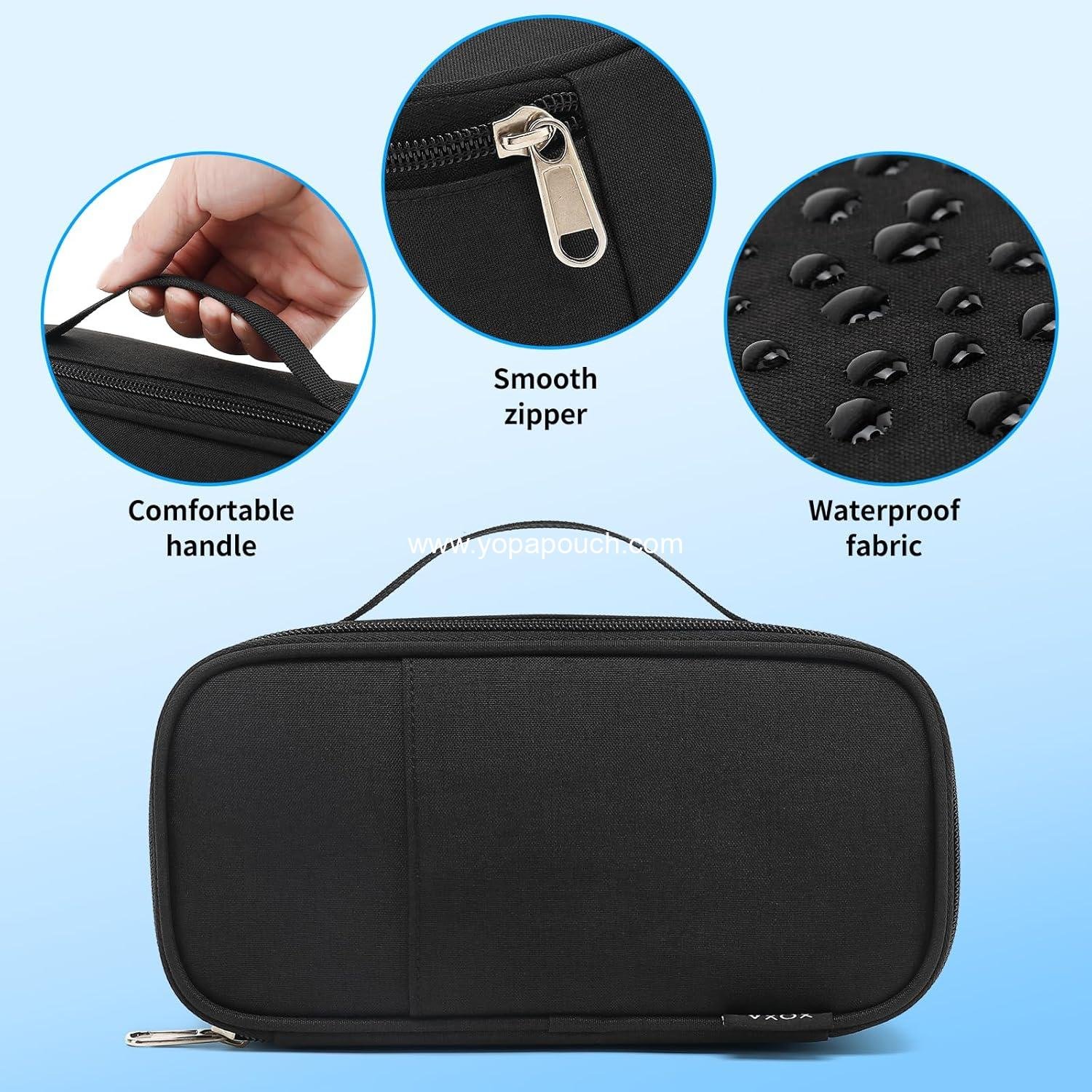 Wholesale Large Capacity Multi-Slot Pencil Case Durable Portable Makeup Bag with Handle for Office - Manufacturer