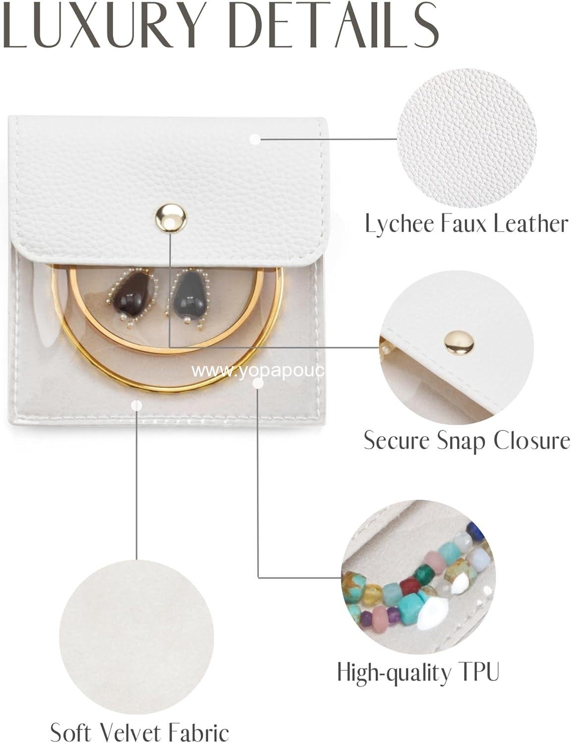 Wholesale 6 Pcs Mini Pouch Small Jewelry Bags Travel Clear Storage Leather Velvet Transparent Pouches for Women Factory