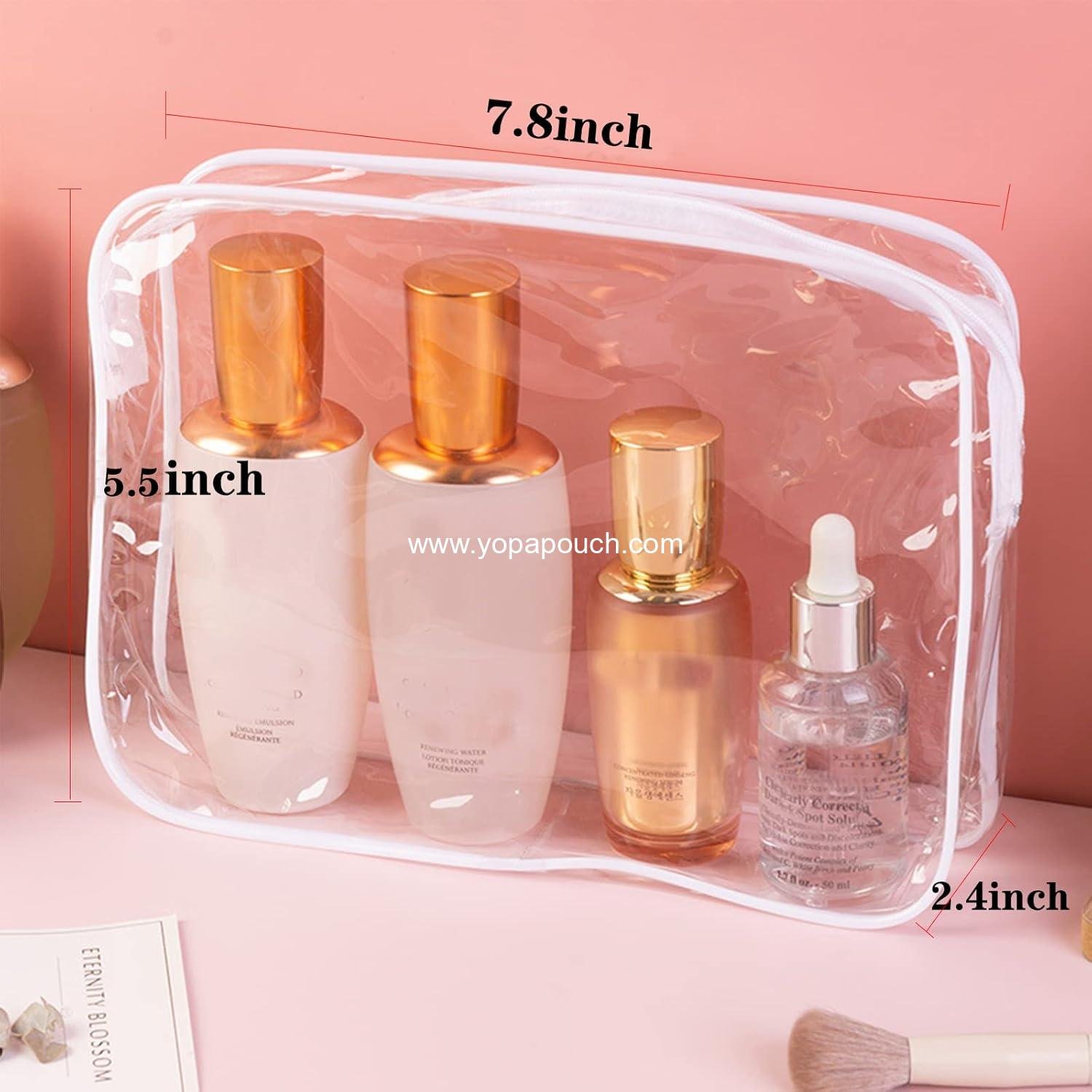 Wholesale 20 Packs Clear Waterproof Makeup Bags for Toiletries and Travel, PVC Organizer Case with Zipper for Men and Women (White) Supplier