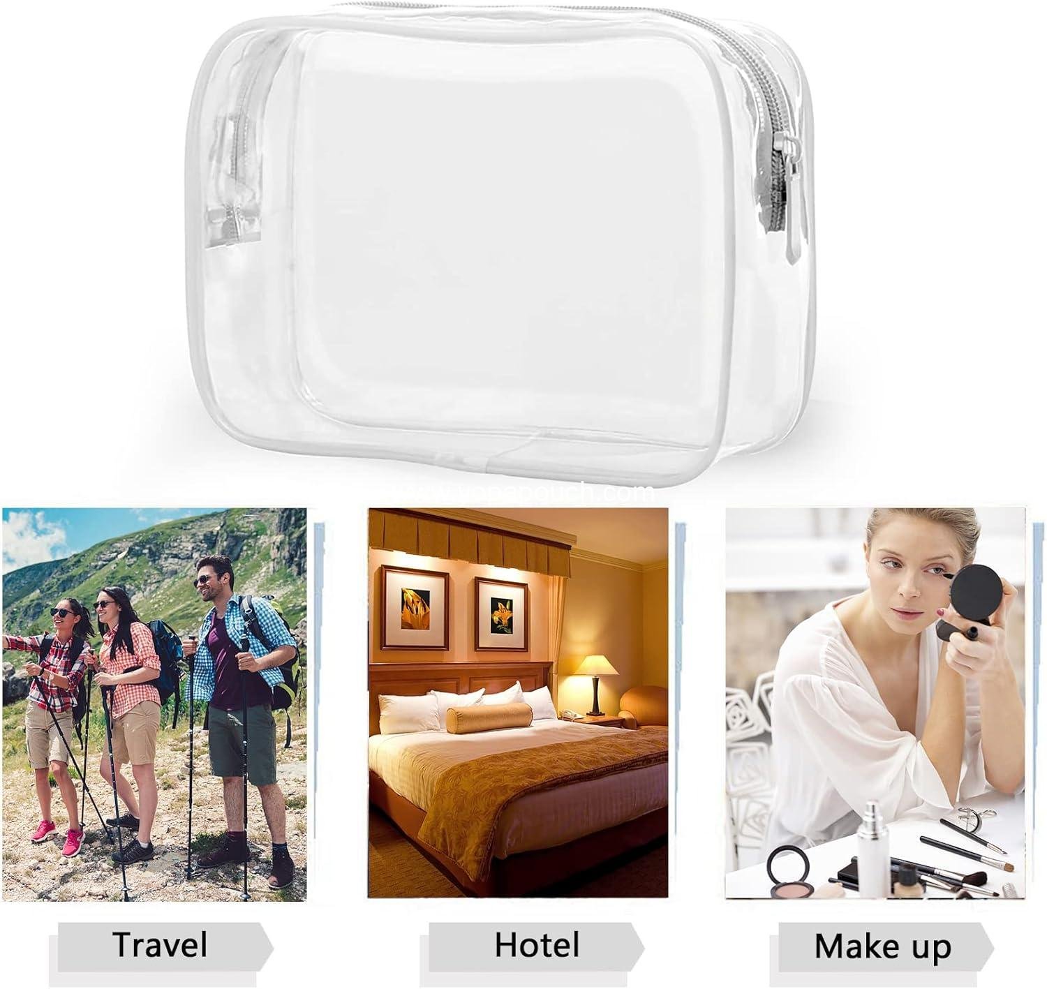 Wholesale 20 Packs Clear Waterproof Makeup Bags for Toiletries and Travel, PVC Organizer Case with Zipper for Men and Women (White) Supplier