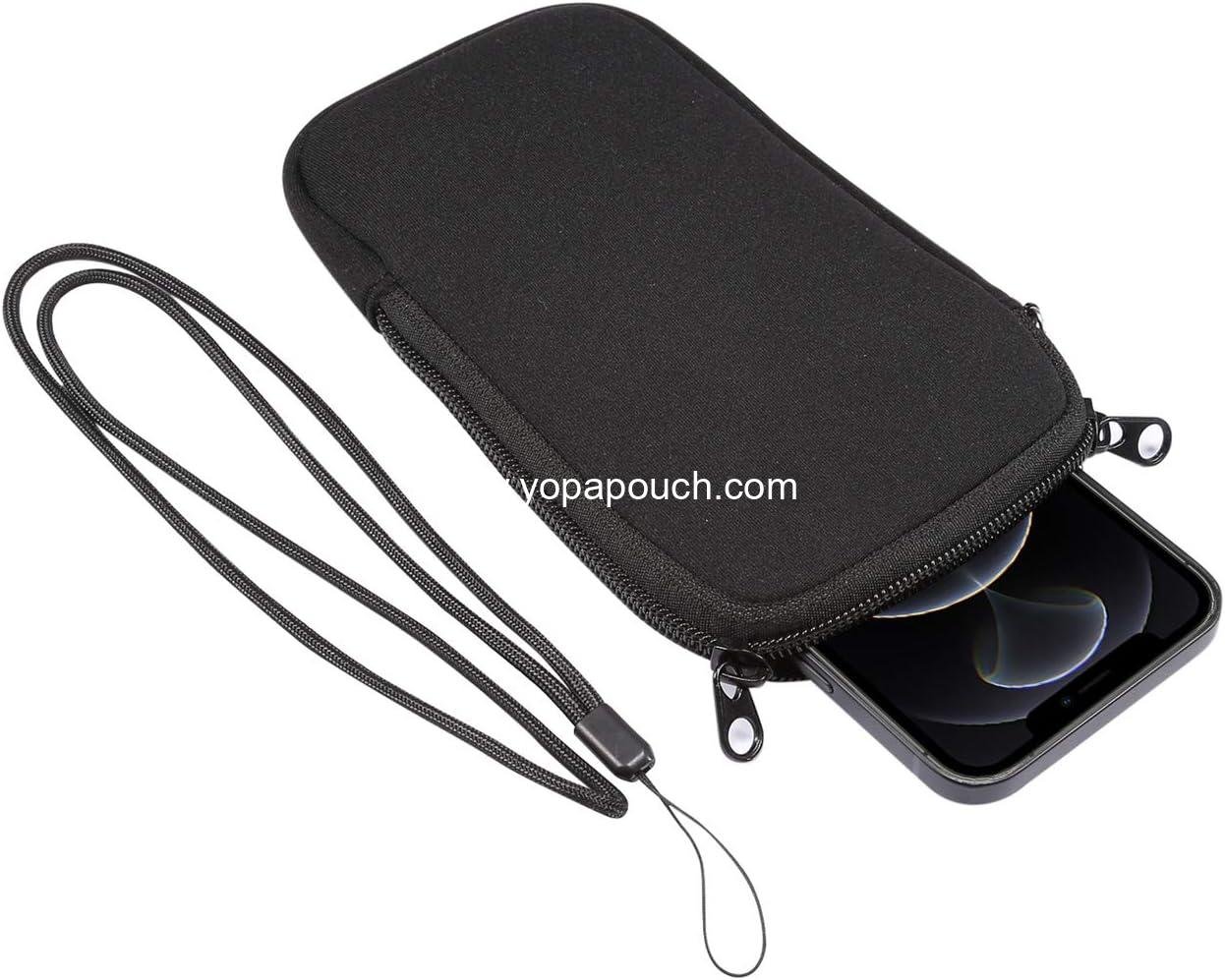 Wholesale Neoprene Cell Phone Sleeve Zip Pocket Pouch Case for Samsung Galaxy S25 Ultra, S24 Ultra, S24 FE, S23 Ultra, A15, A25, A55, A35 5G, A05, A16, A06, A05s, A36, A14, A26, A04, iPhone 16 Pro Max (Black) - Supplier