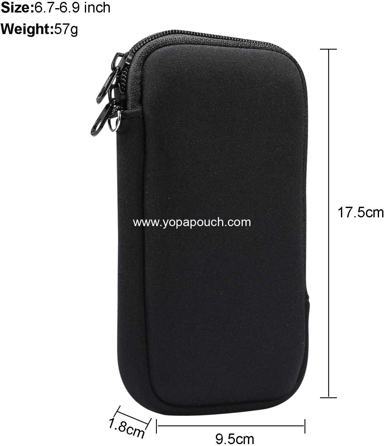 Wholesale Neoprene Cell Phone Sleeve Zip Pocket Pouch Case for Samsung Galaxy S25 Ultra, S24 Ultra, S24 FE, S23 Ultra, A15, A25, A55, A35 5G, A05, A16, A06, A05s, A36, A14, A26, A04, iPhone 16 Pro Max (Black) - Supplier