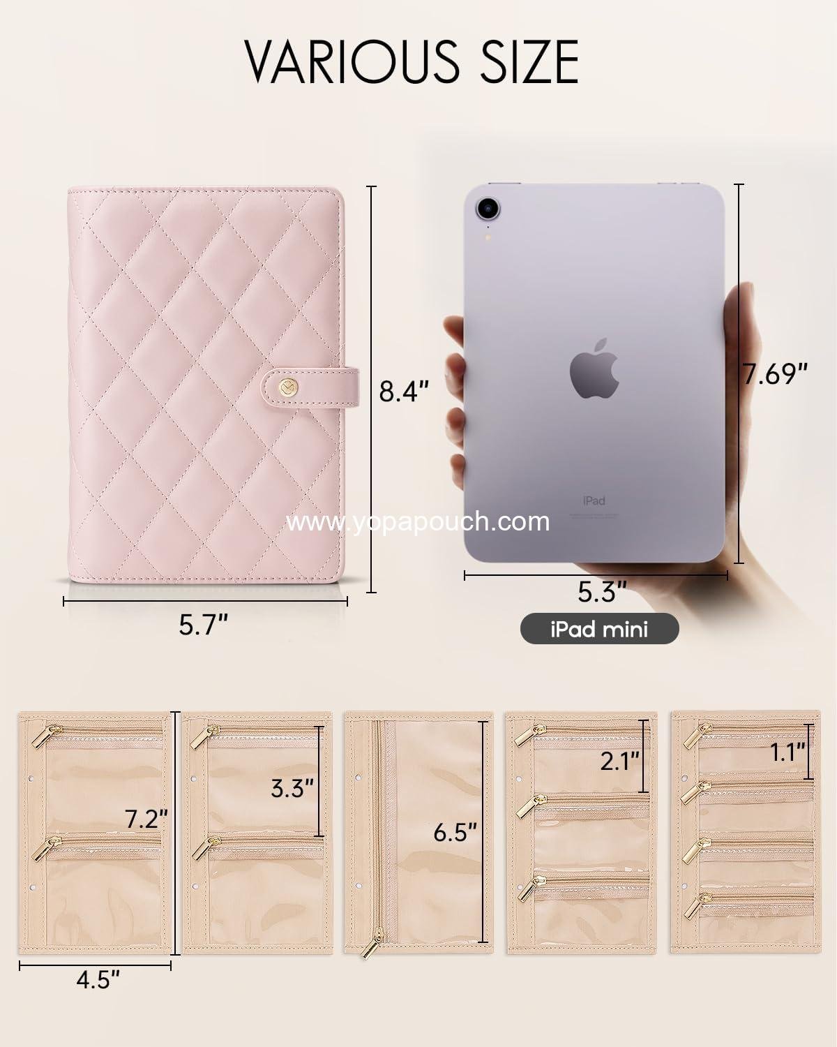 Wholesale Jewelry Organizer Box, Graduation Gift, Velvet Pouch, PU Leather Travel Case, Gift for Women - Pink, Supplier