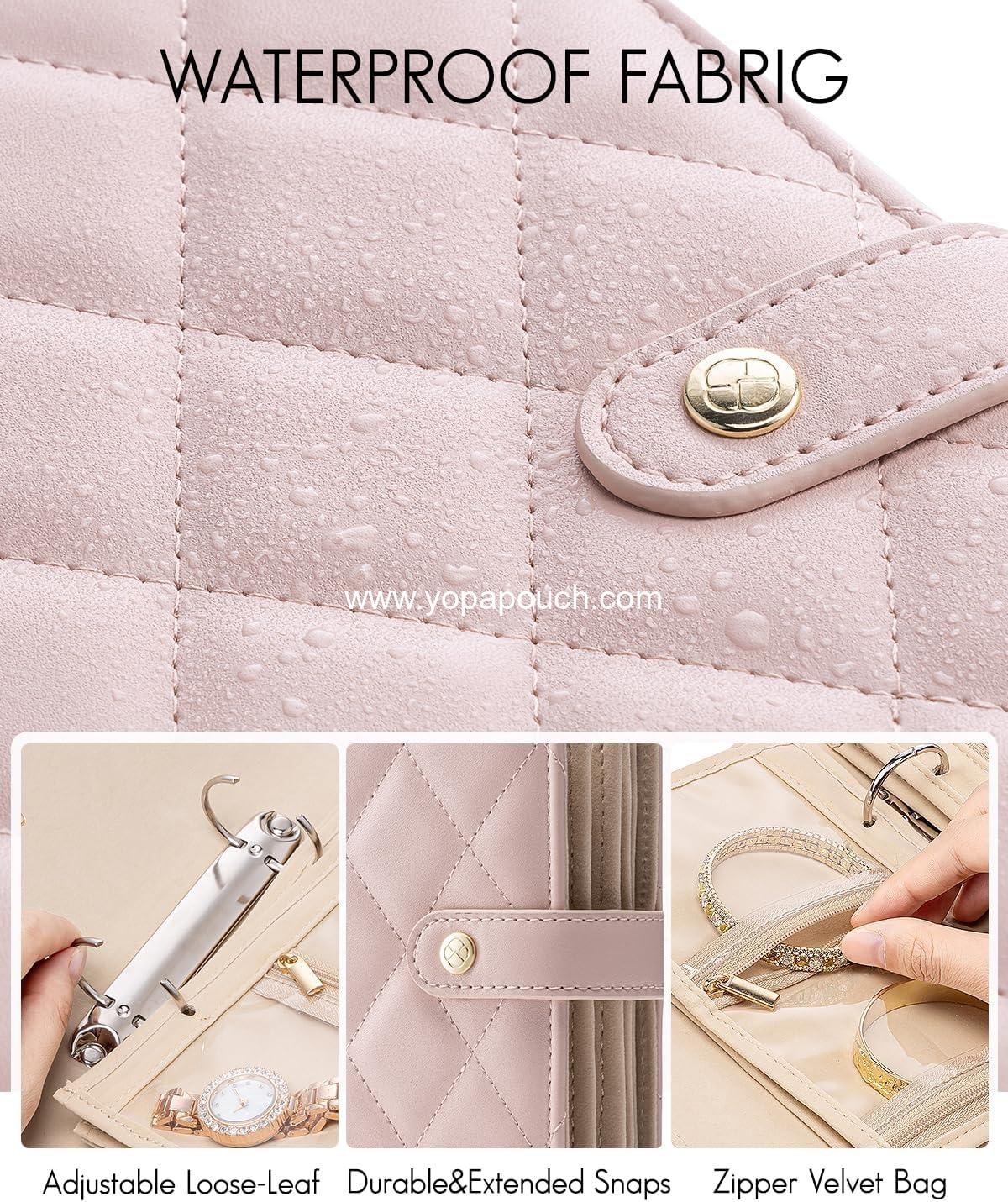 Wholesale Jewelry Organizer Box, Graduation Gift, Velvet Pouch, PU Leather Travel Case, Gift for Women - Pink, Supplier