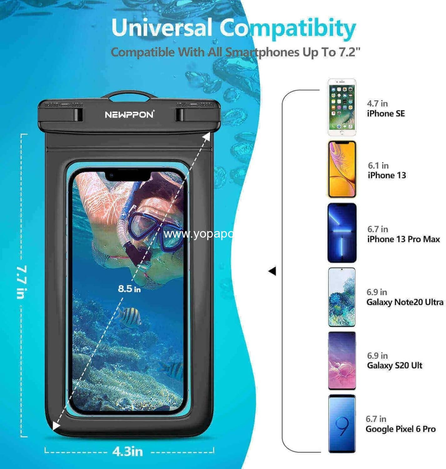 Wholesale 4 Pack 8.5” Waterproof Cell Phone Pouch - Underwater Dry Bag Case with Lanyard - Clear Holder Protector for iPhone and Samsung Galaxy - Ideal for Swimming and Beach Use - Supplier Wholesale 4 Pack 8.5” Waterproof Cell Phone Pouch - Underwater Dry Bag Case with Lanyard - Clear Holder Protector for iPhone and Samsung Galaxy - Ideal for Swimming and Beach Use - Supplier